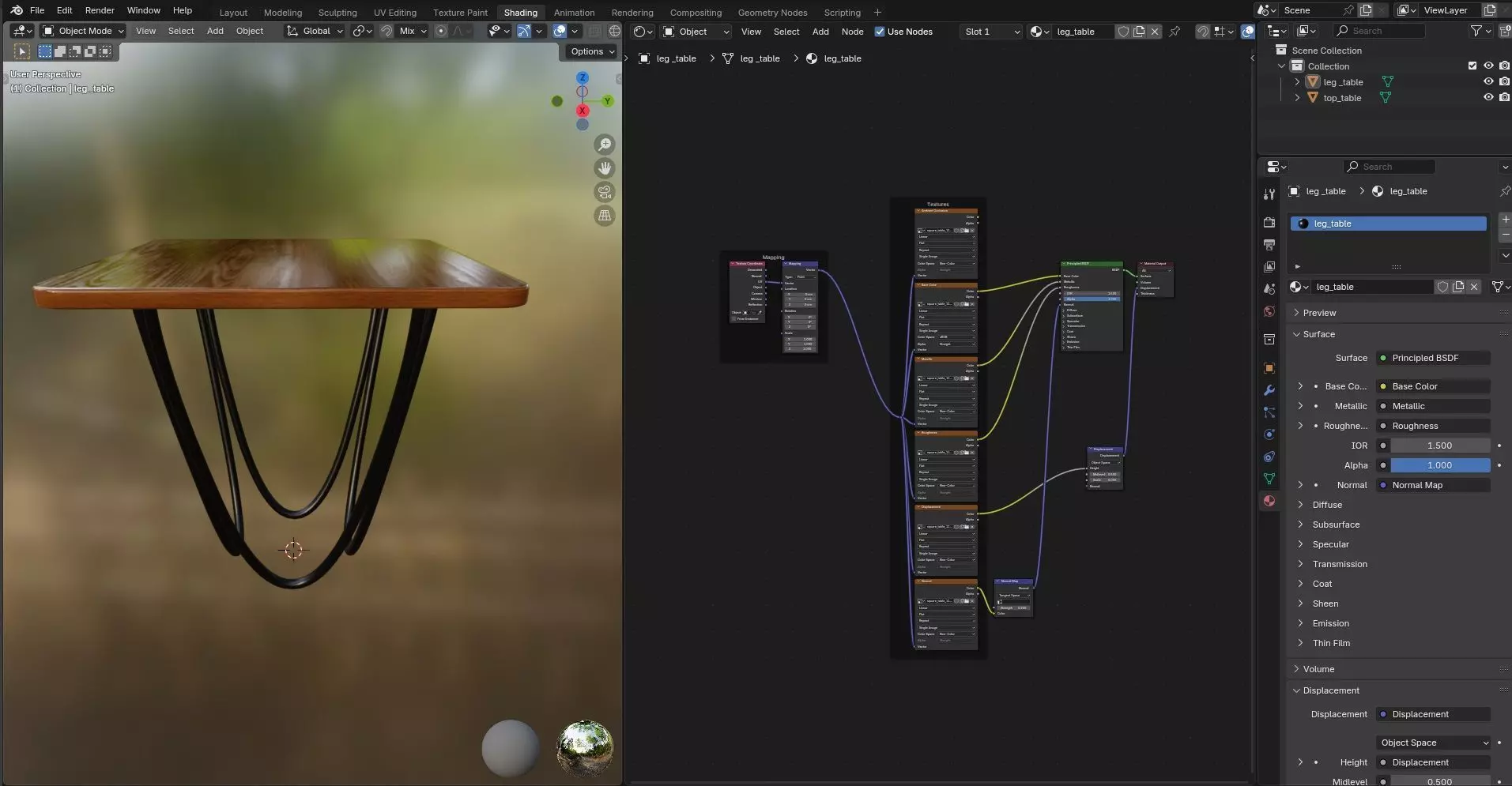 Square Table CG112 3D model_11