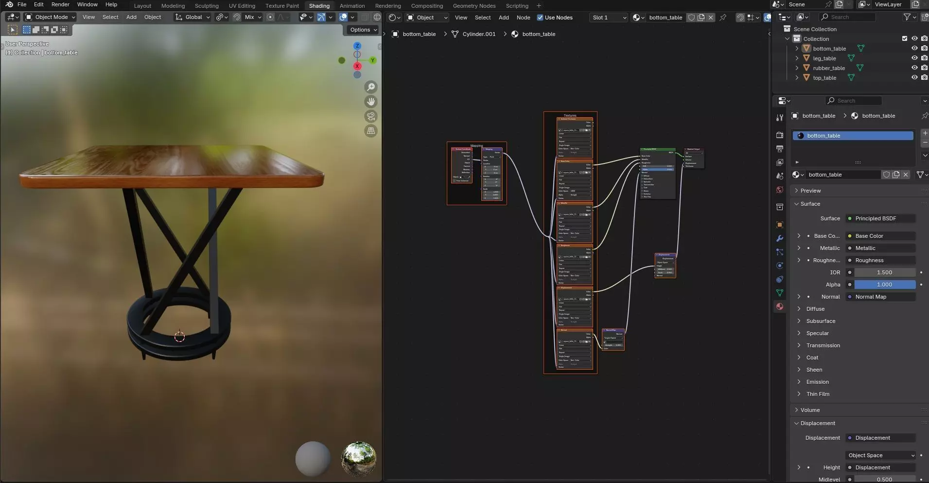 Square Table CG113 3D model_11