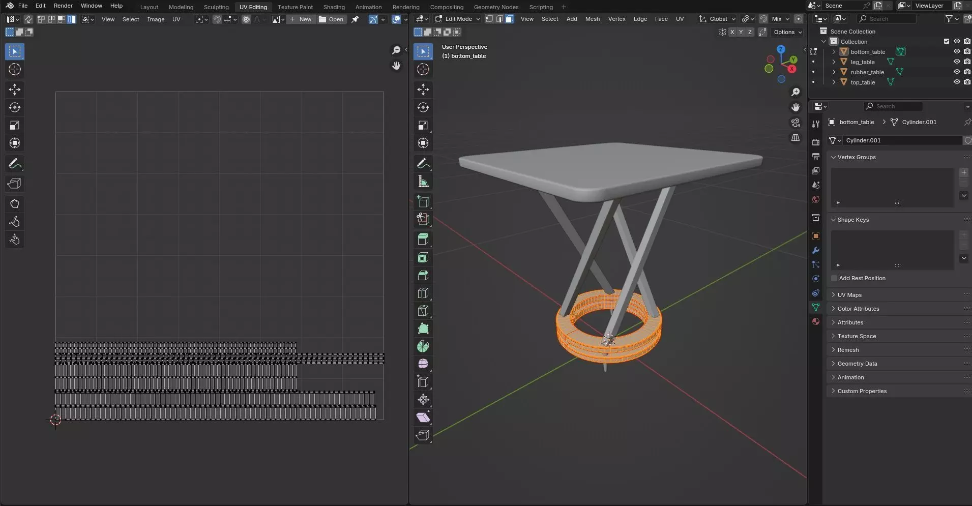 Square Table CG113 3D model_9