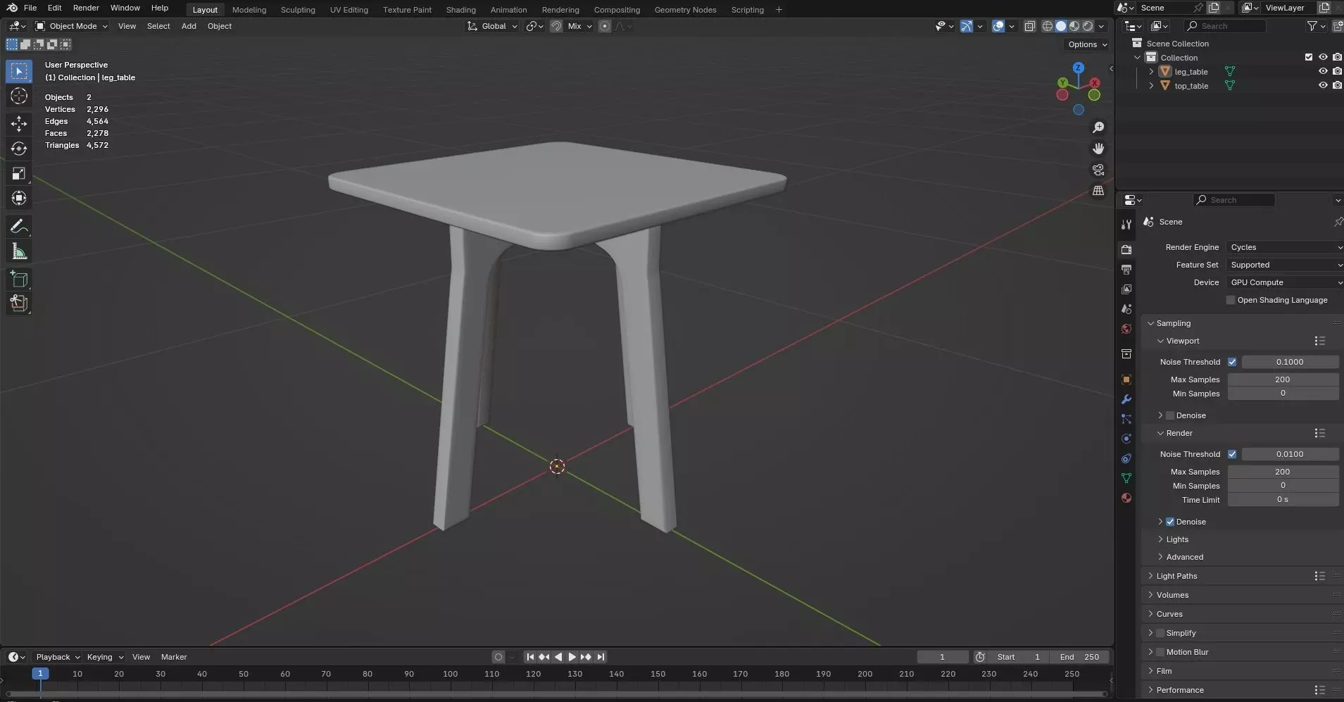 Square Table CG115 3D model_7