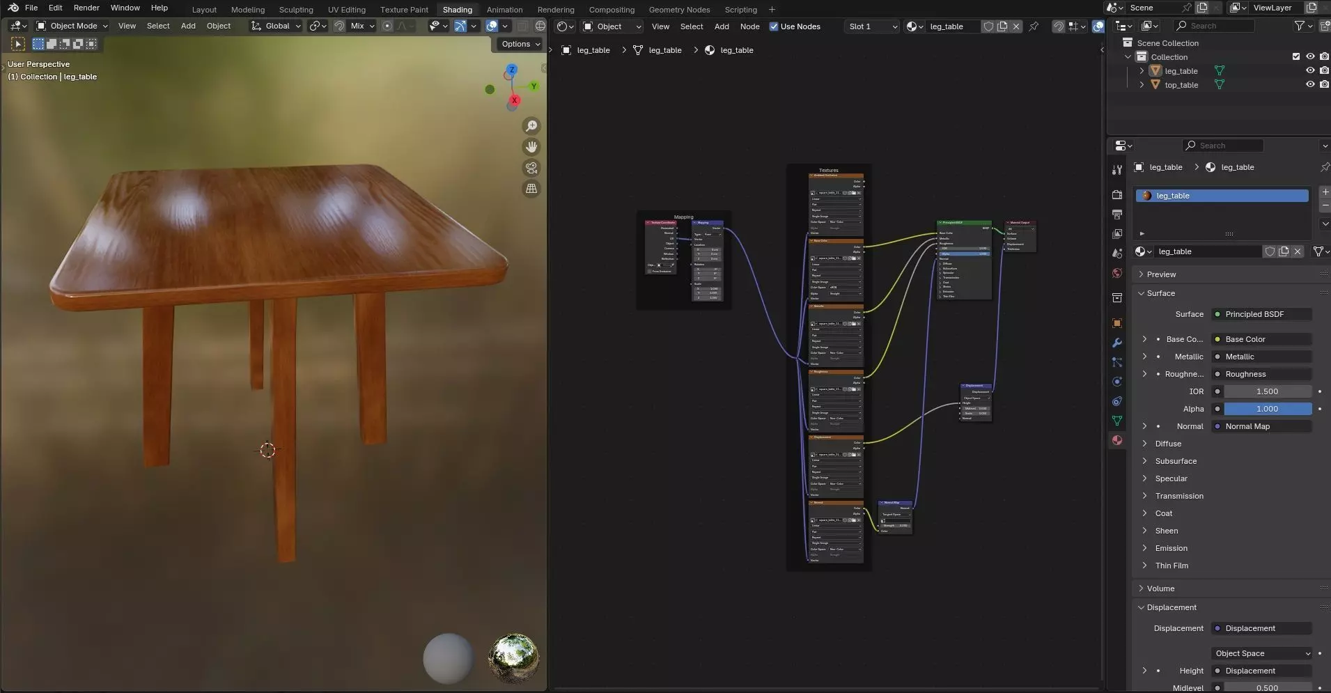 Square Table CG115 3D model_11