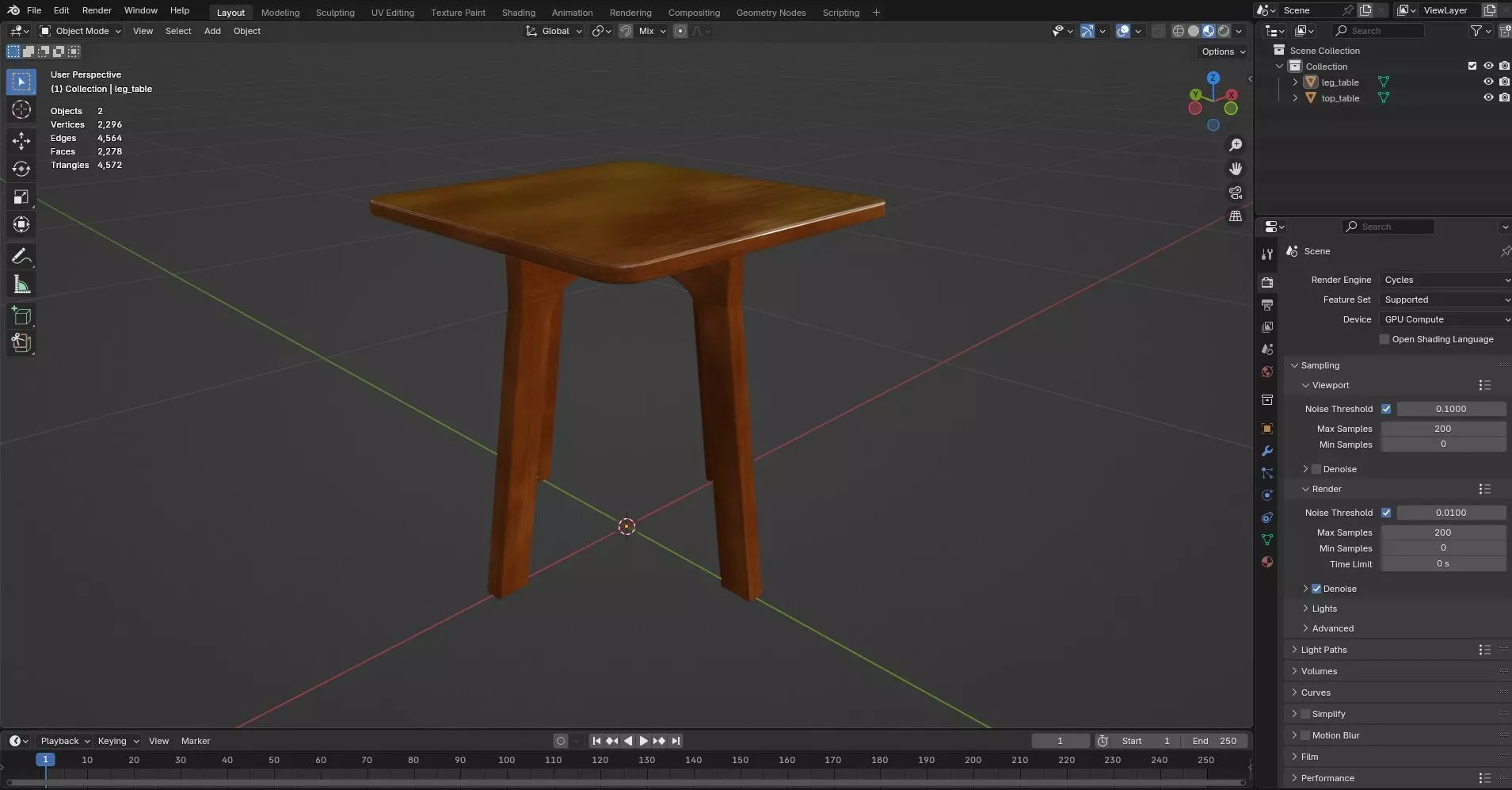 Square Table CG115 3D model_8