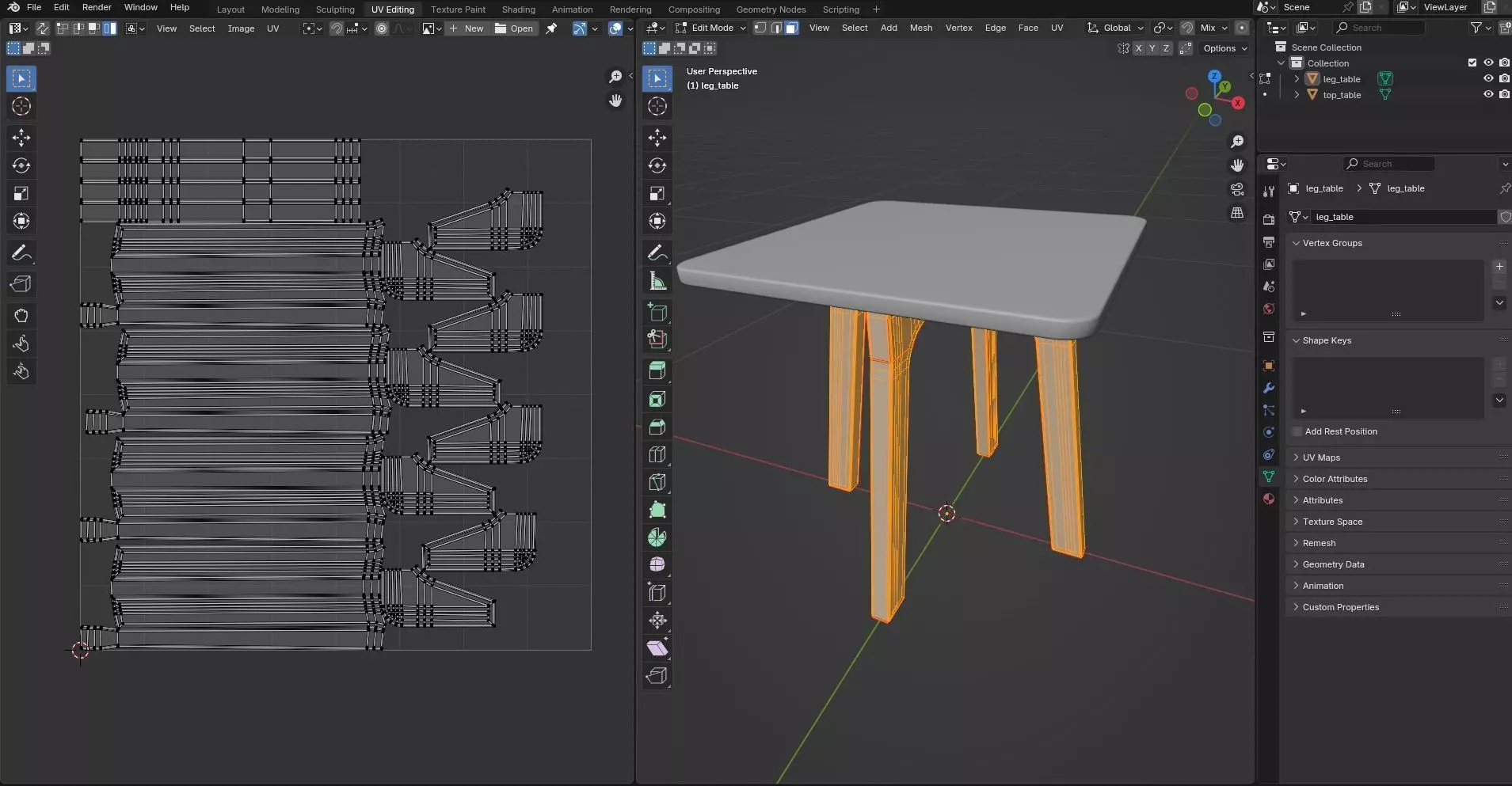 Square Table CG115 3D model_9