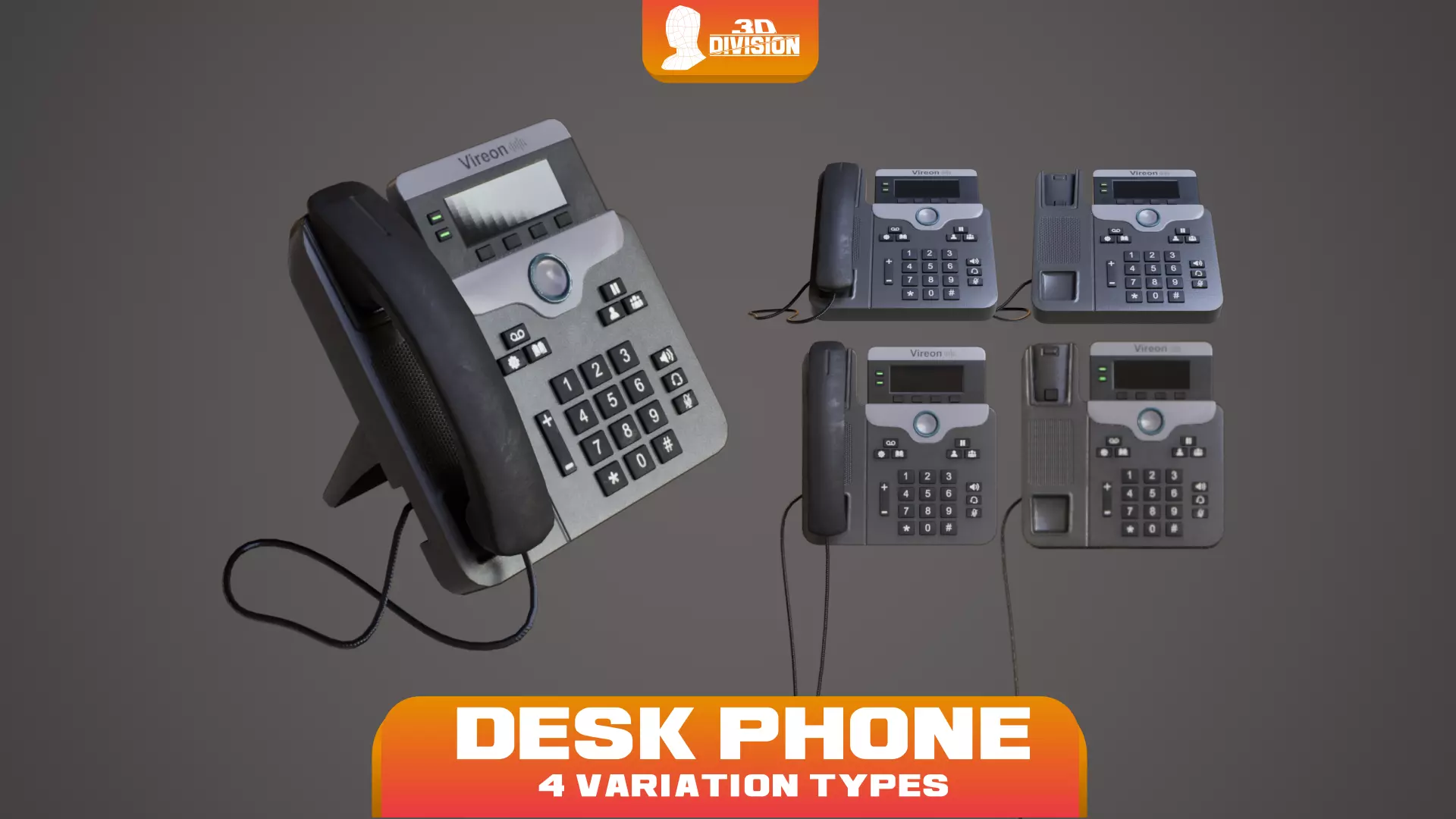 Desk phone - PBR Game Ready - LOW POLY Low-poly 3D model