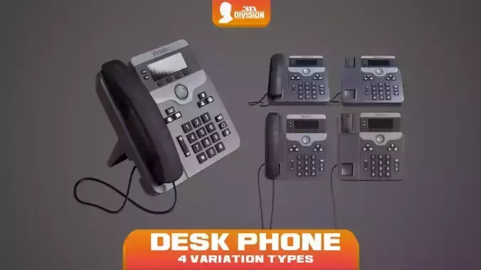 Desk phone - PBR Game Ready - LOW POLY