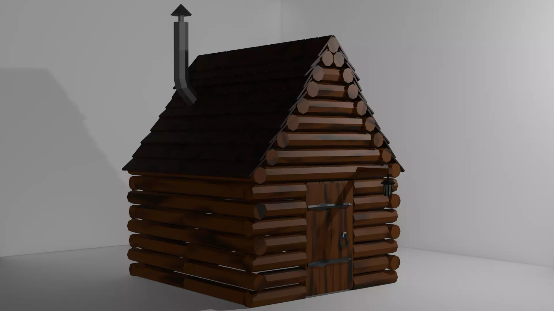 Wooden Cabin Free low-poly 3D model