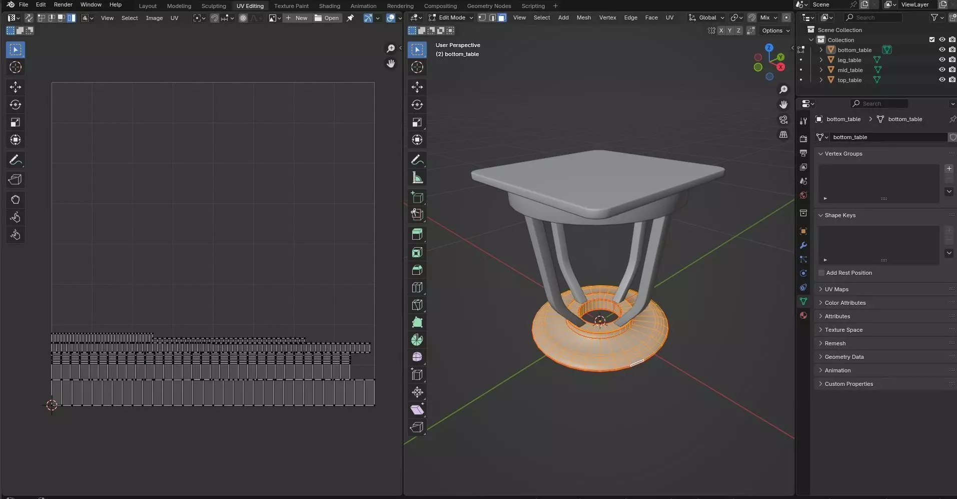 Square Table CG120 3D model_9