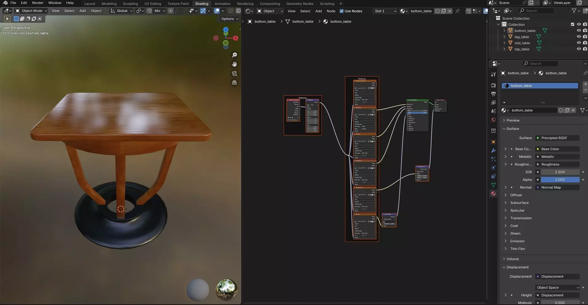 Square Table CG120 3D model_11