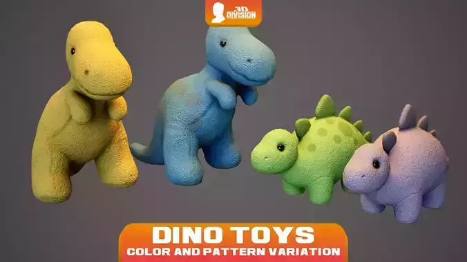 Dinosaur Plush Toys - PBR Game Ready - LOW POLY