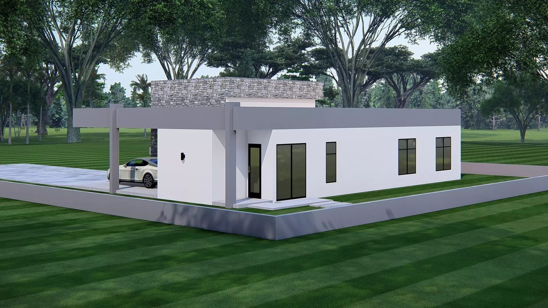 Modern House 3D Model Contemporary Luxury Home Exterior Design 3D model_2