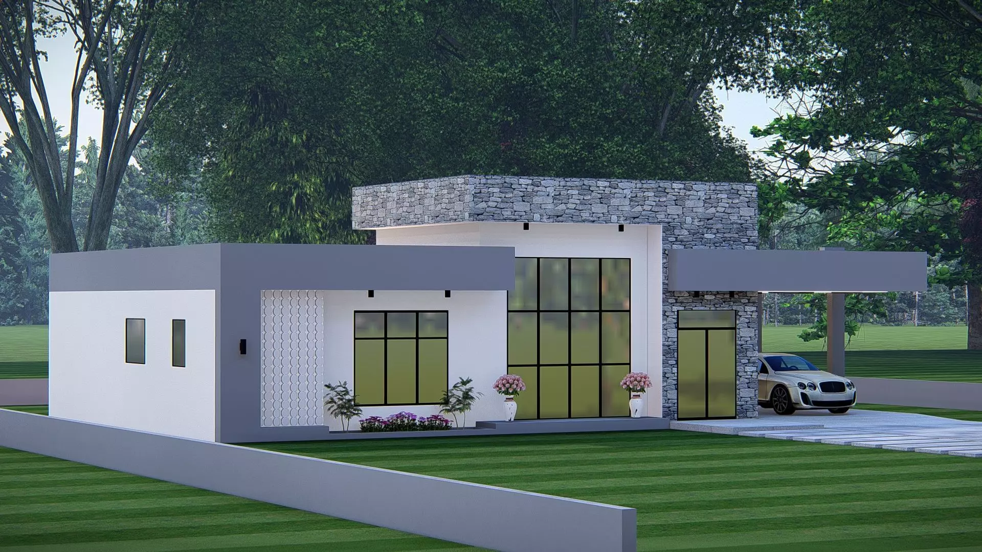 Modern House 3D Model Contemporary Luxury Home Exterior Design 3D model_3