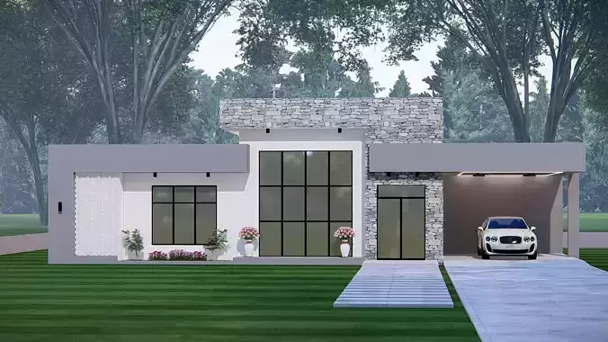Modern House 3D Model Contemporary Luxury Home Exterior Design