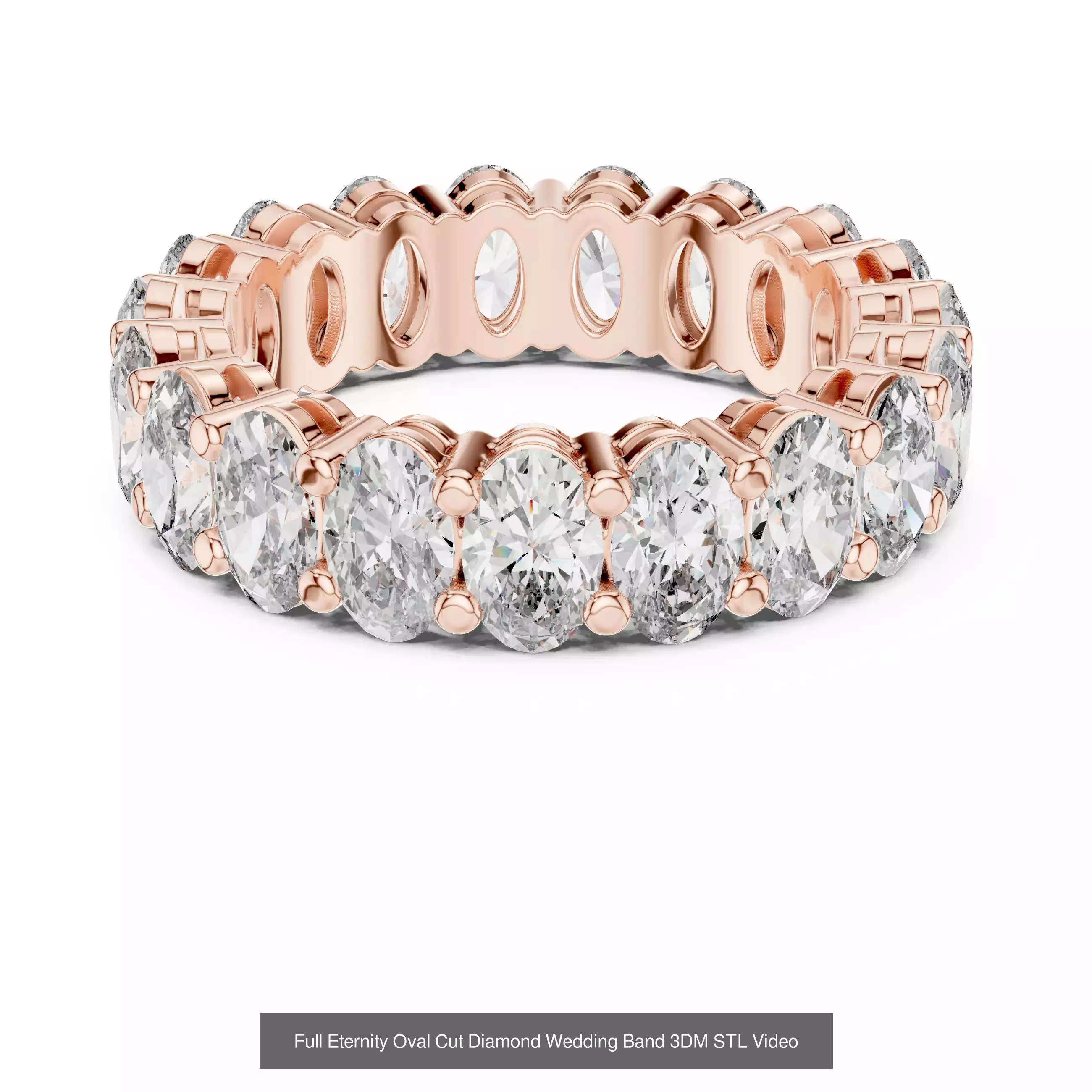 211 Oval Cut Diamond Rings 3DM STL OBJ FBX 3 Color Render Video 3D Model Collection_132