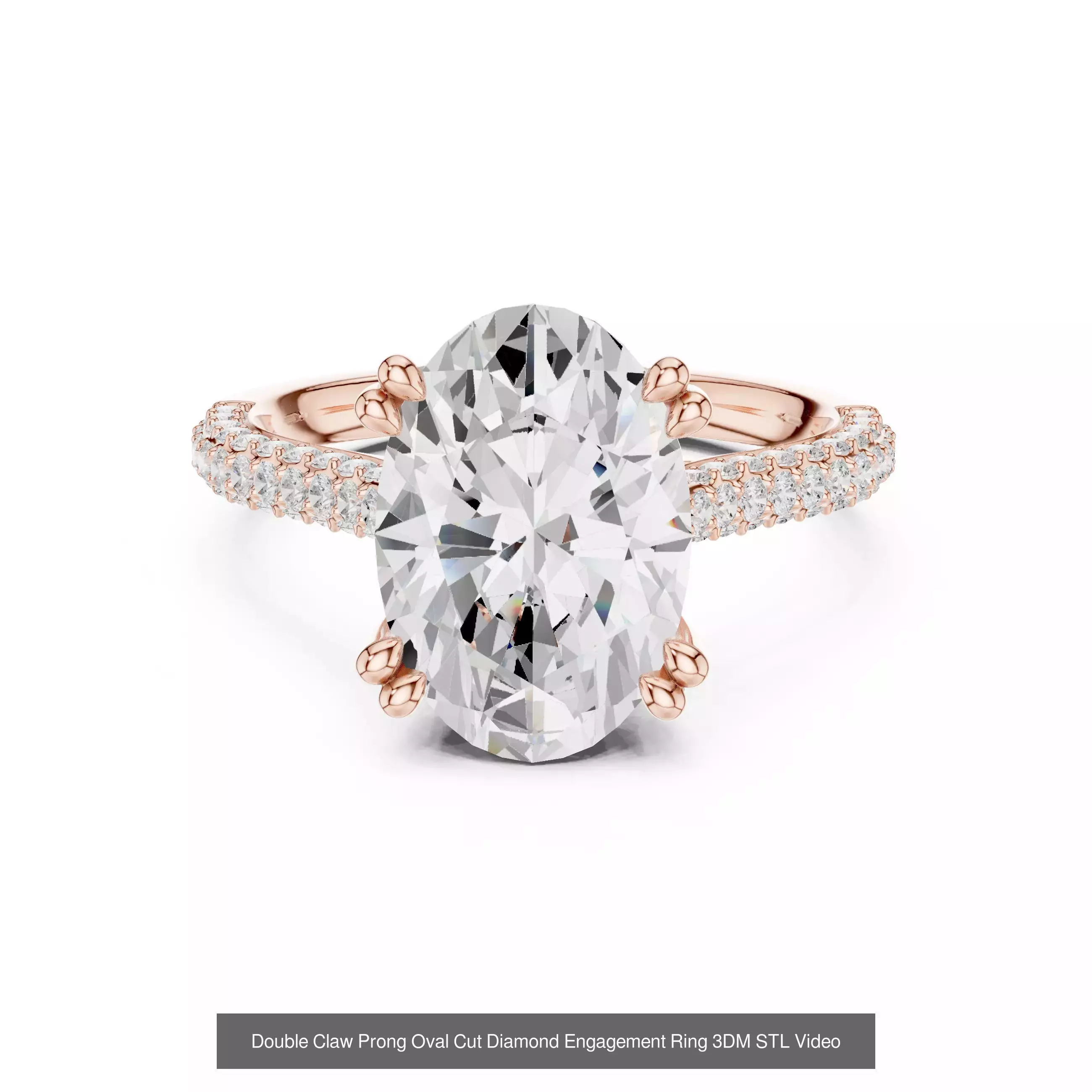 211 Oval Cut Diamond Rings 3DM STL OBJ FBX 3 Color Render Video 3D Model Collection_188