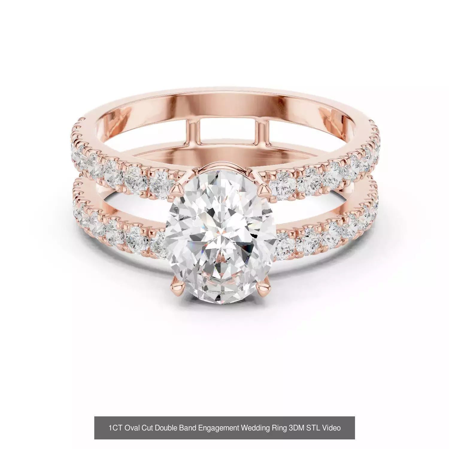 211 Oval Cut Diamond Rings 3DM STL OBJ FBX 3 Color Render Video 3D Model Collection_42