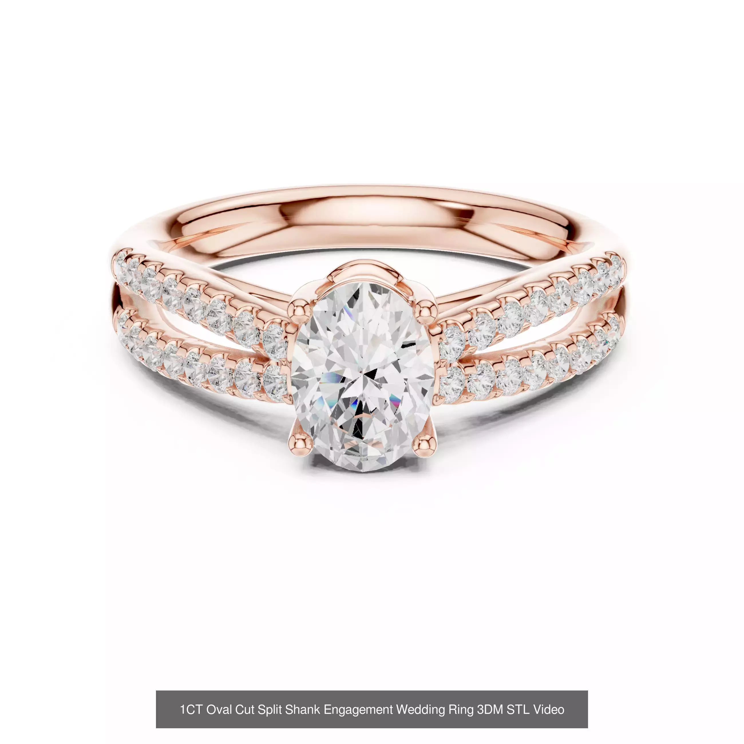 211 Oval Cut Diamond Rings 3DM STL OBJ FBX 3 Color Render Video 3D Model Collection_63