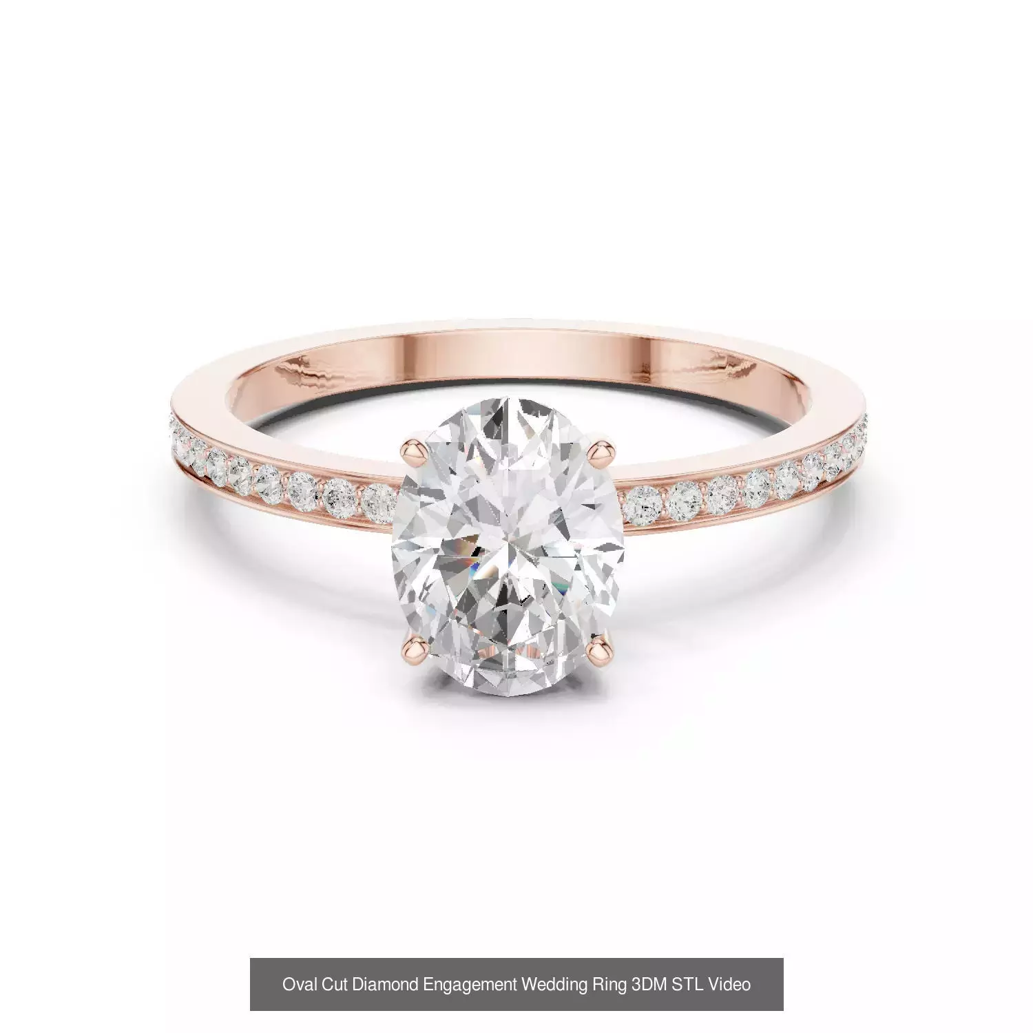 211 Oval Cut Diamond Rings 3DM STL OBJ FBX 3 Color Render Video 3D Model Collection_43