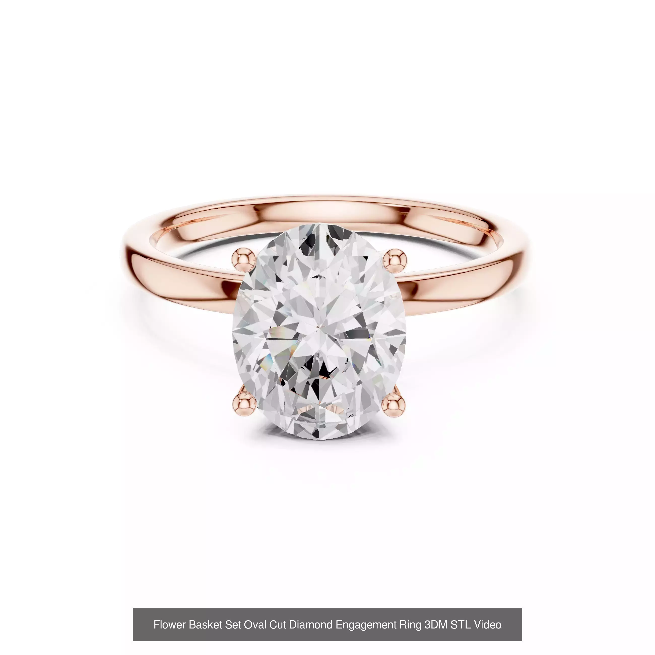 211 Oval Cut Diamond Rings 3DM STL OBJ FBX 3 Color Render Video 3D Model Collection_201