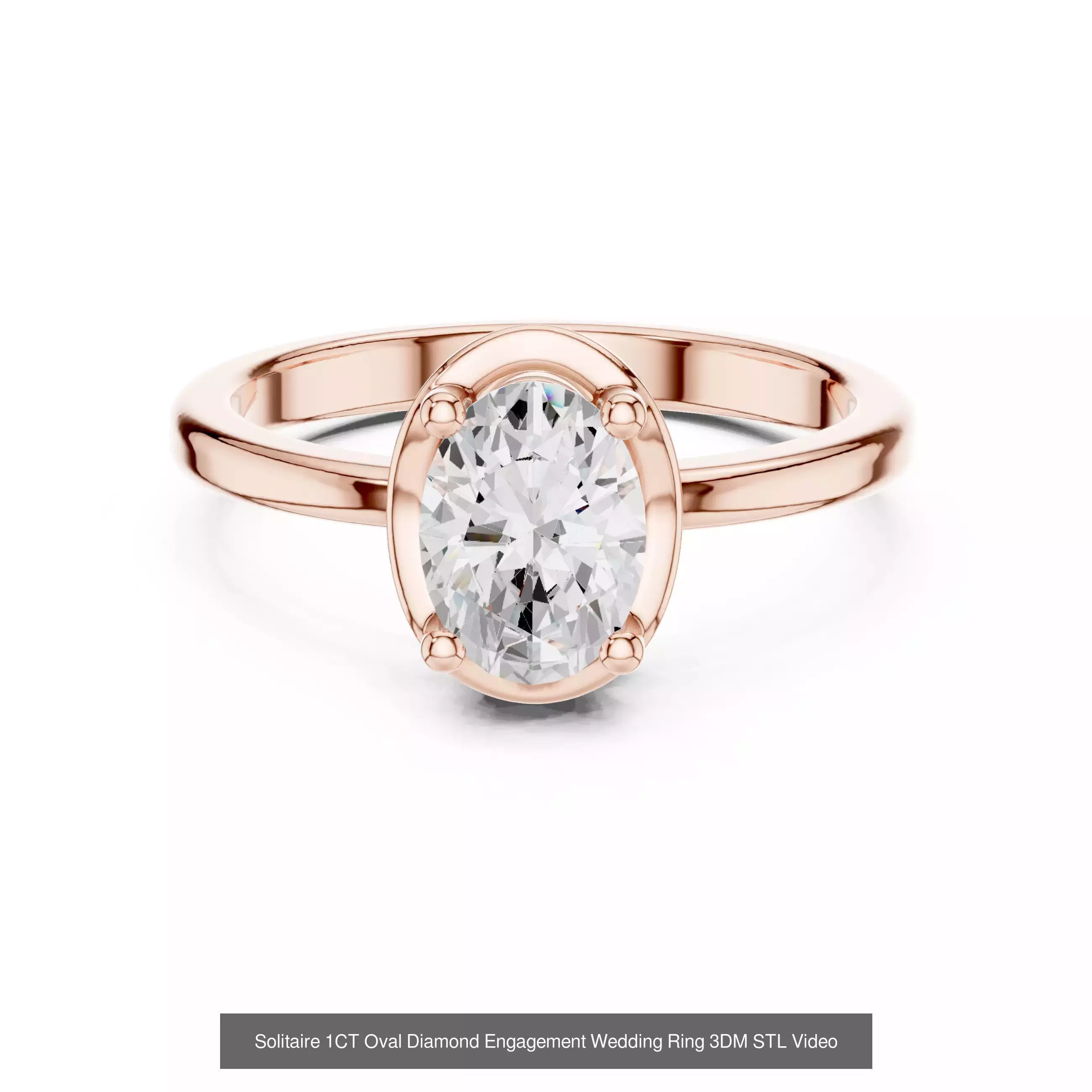 211 Oval Cut Diamond Rings 3DM STL OBJ FBX 3 Color Render Video 3D Model Collection_141