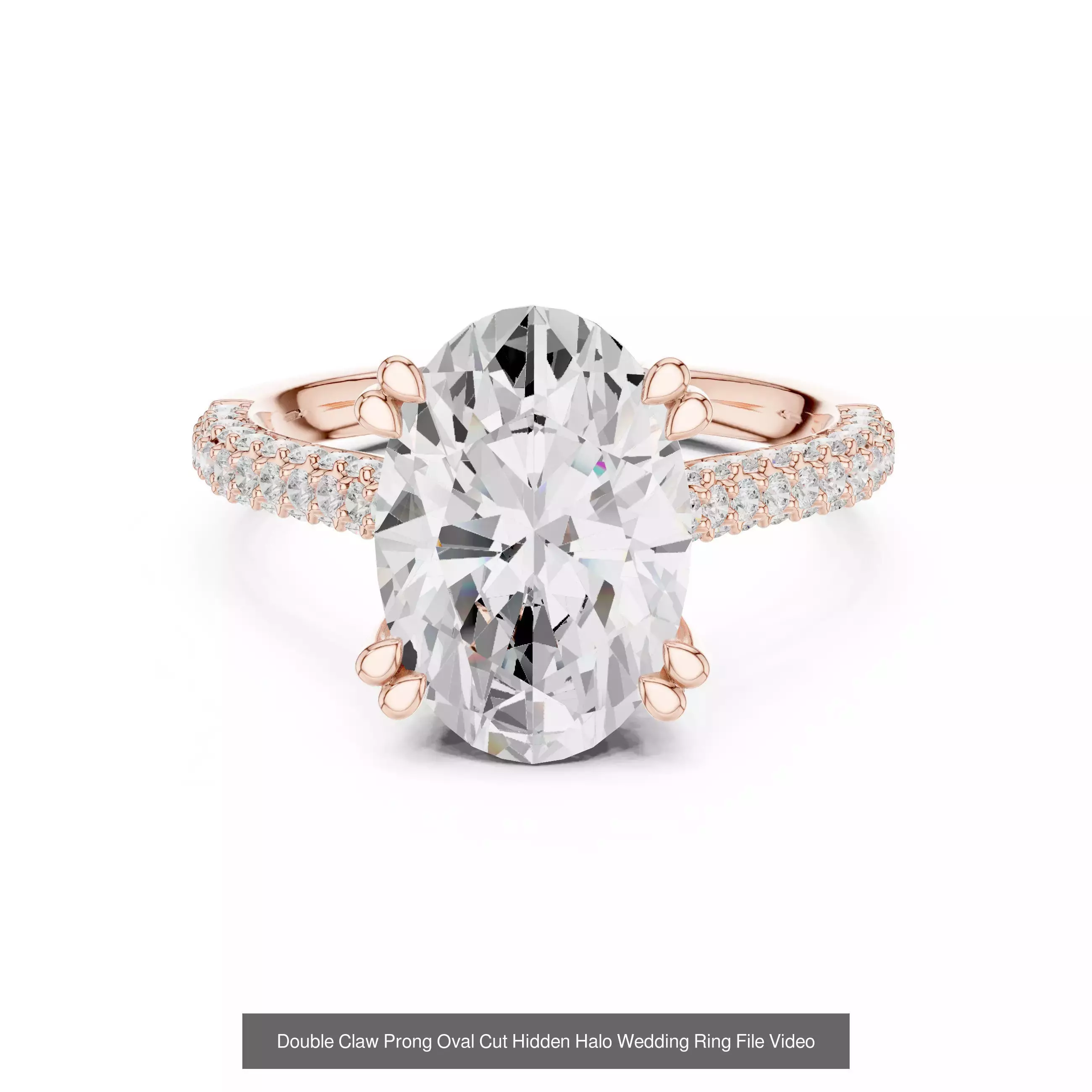 211 Oval Cut Diamond Rings 3DM STL OBJ FBX 3 Color Render Video 3D Model Collection_204