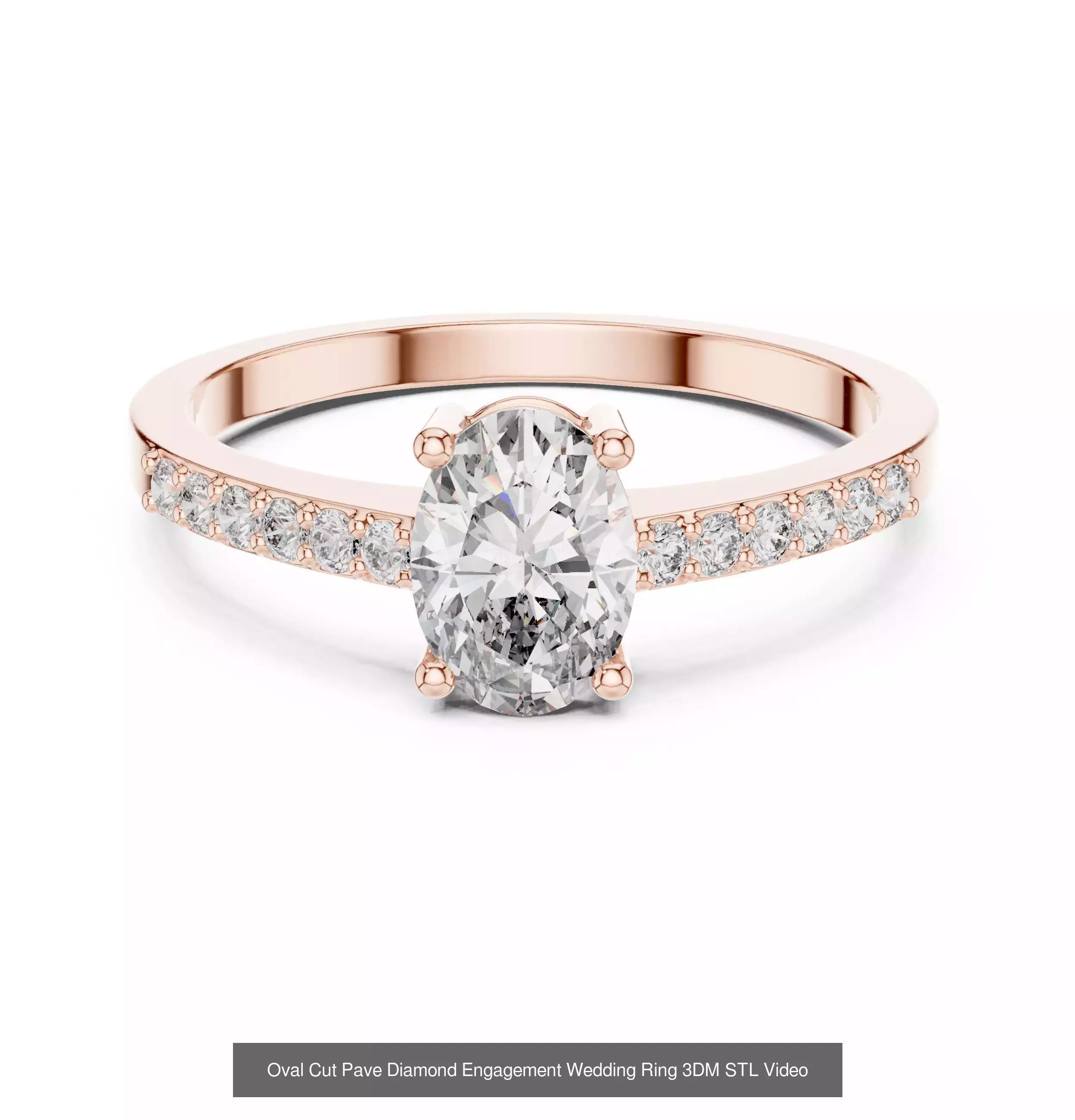 211 Oval Cut Diamond Rings 3DM STL OBJ FBX 3 Color Render Video 3D Model Collection_68