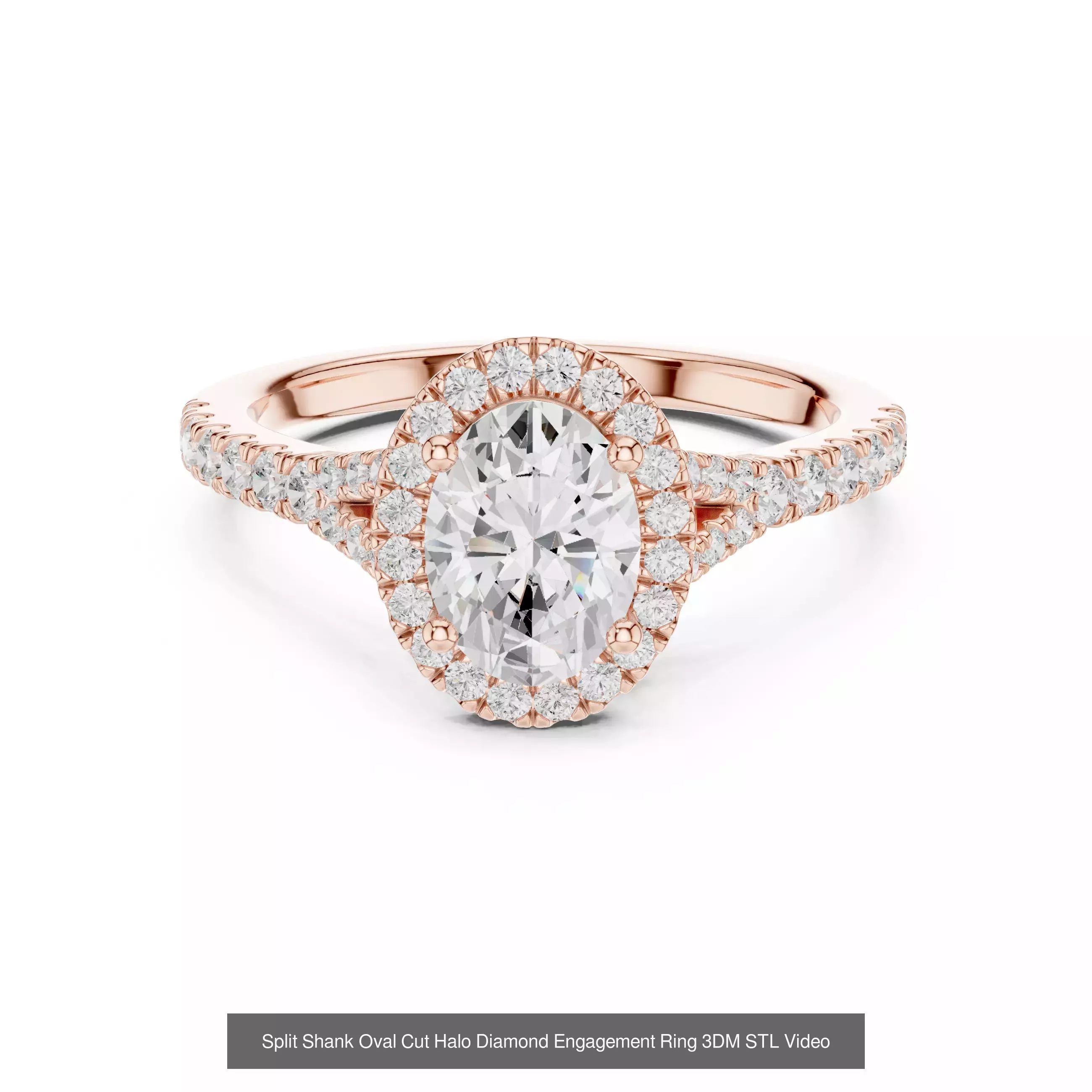 211 Oval Cut Diamond Rings 3DM STL OBJ FBX 3 Color Render Video 3D Model Collection_162