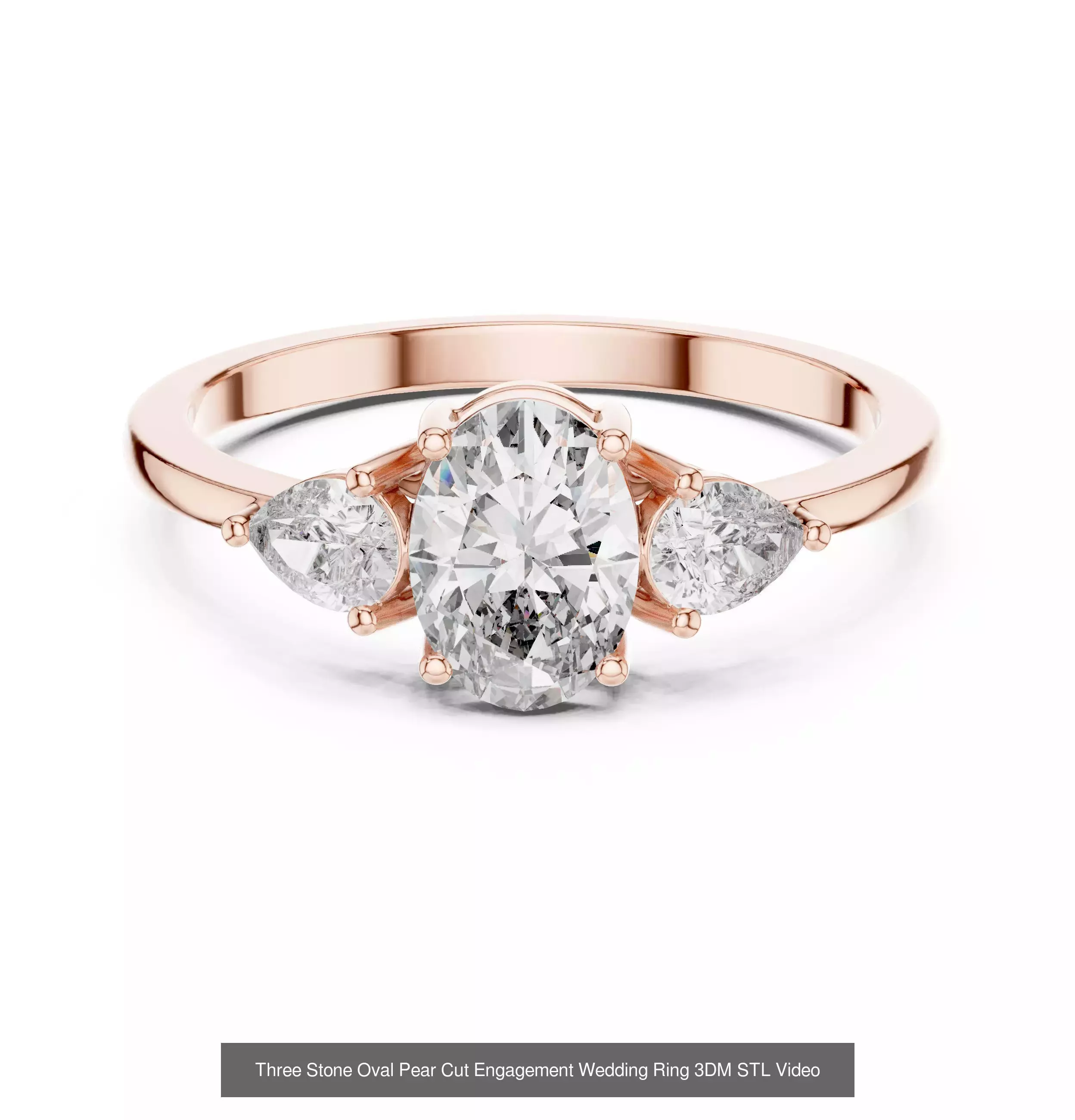 211 Oval Cut Diamond Rings 3DM STL OBJ FBX 3 Color Render Video 3D Model Collection_72