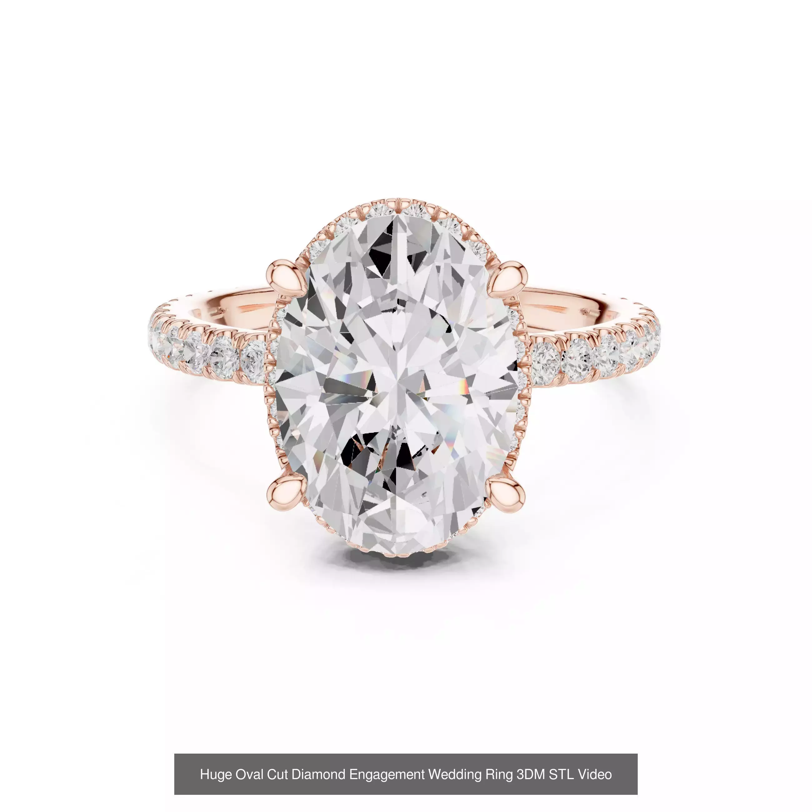 211 Oval Cut Diamond Rings 3DM STL OBJ FBX 3 Color Render Video 3D Model Collection_168