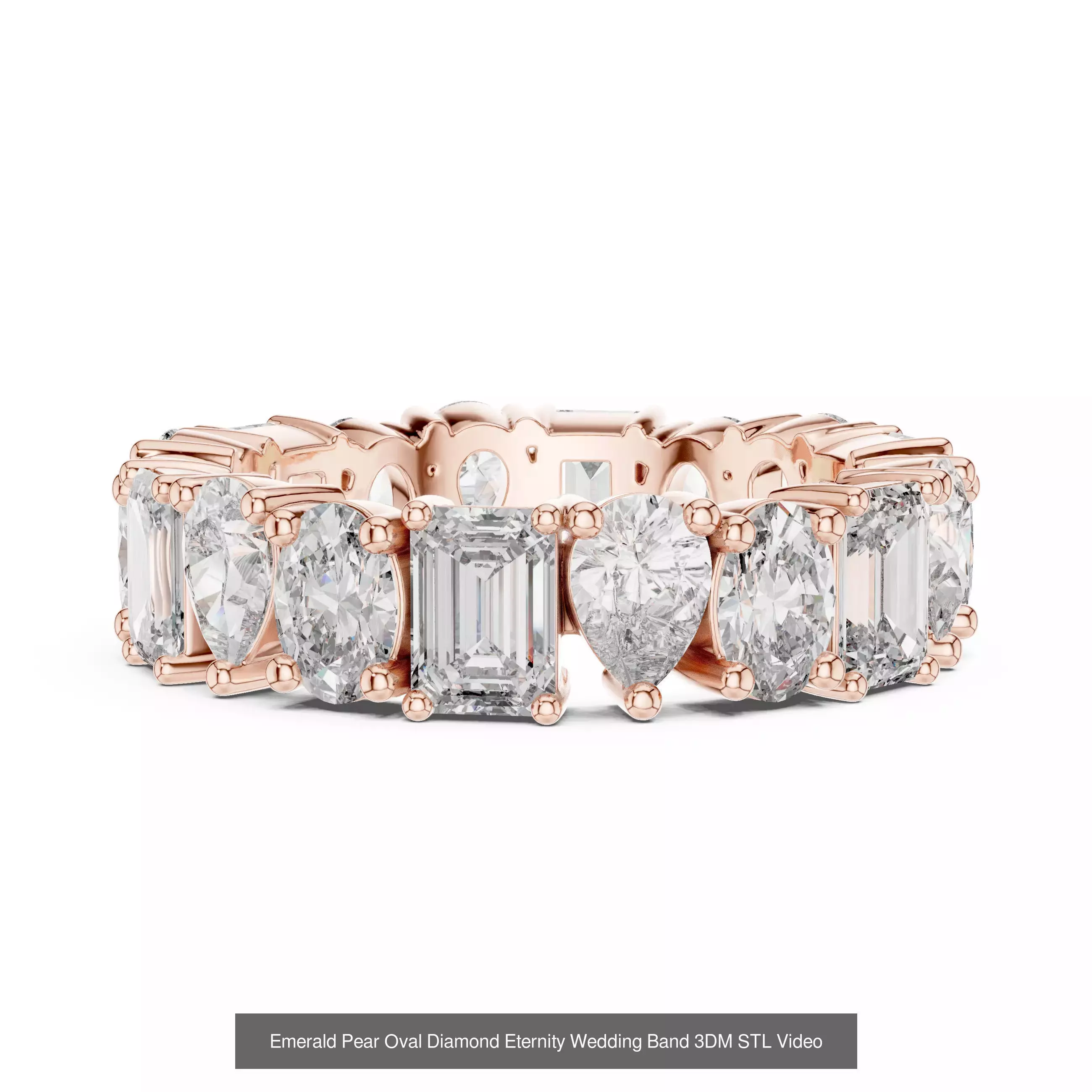 211 Oval Cut Diamond Rings 3DM STL OBJ FBX 3 Color Render Video 3D Model Collection_136