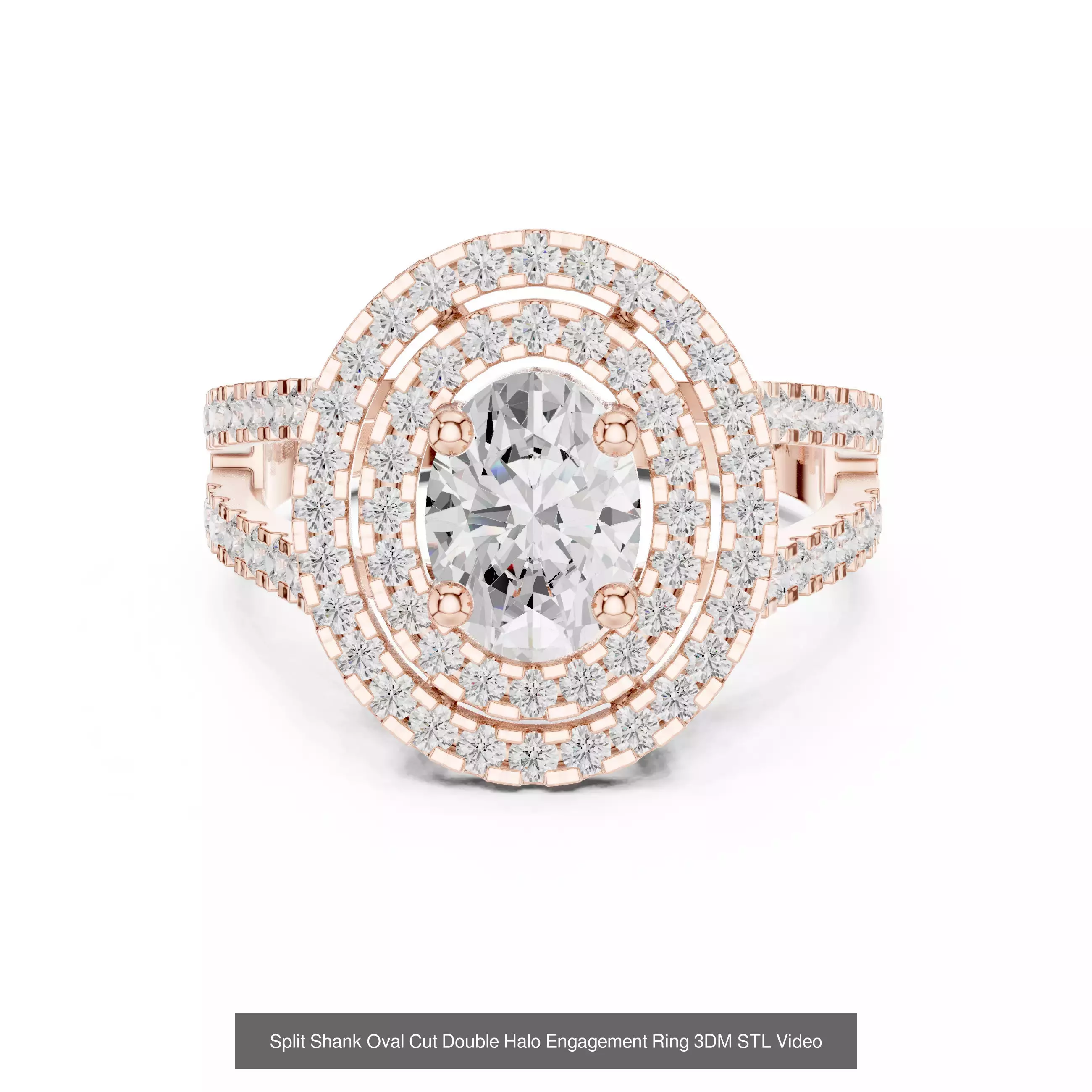 211 Oval Cut Diamond Rings 3DM STL OBJ FBX 3 Color Render Video 3D Model Collection_121