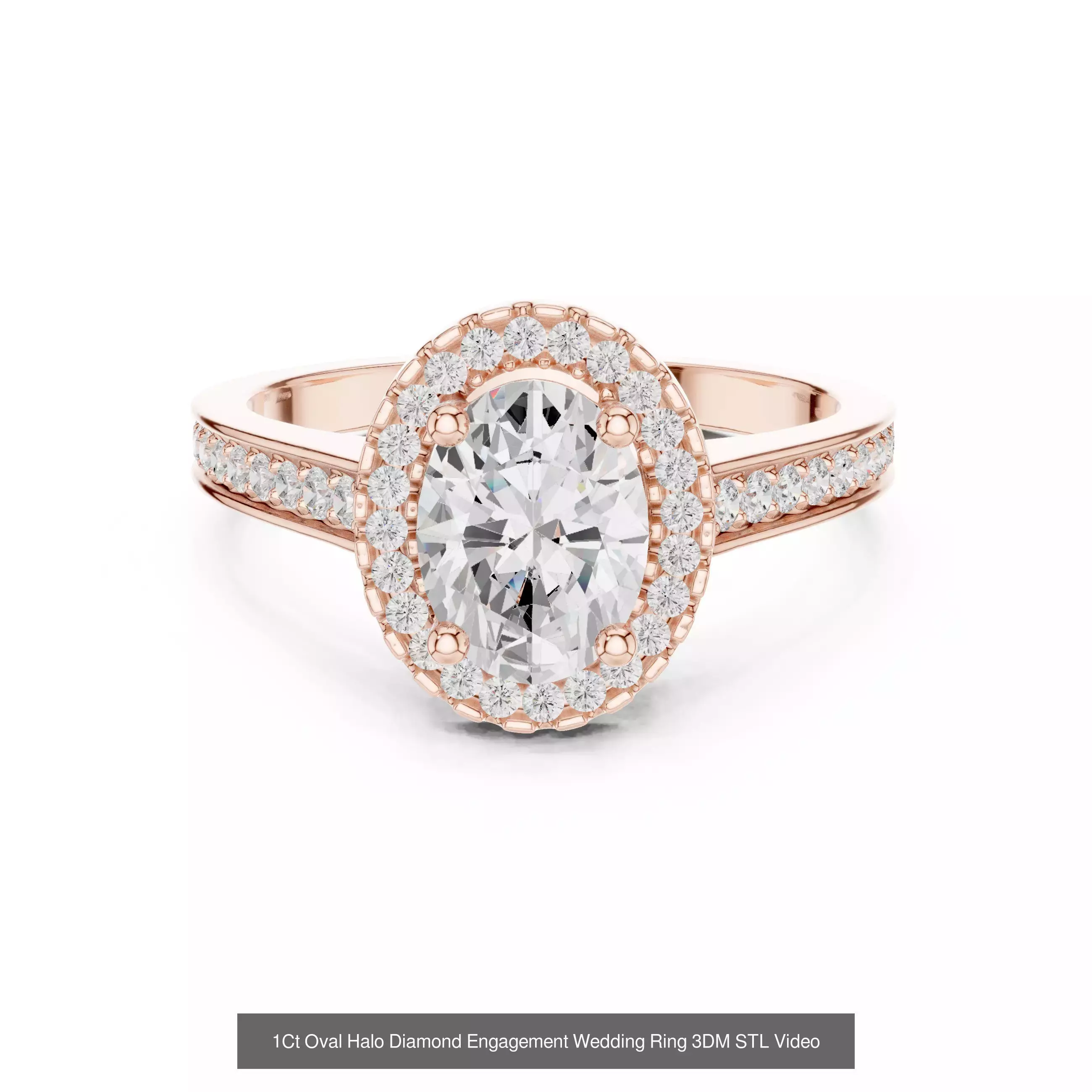 211 Oval Cut Diamond Rings 3DM STL OBJ FBX 3 Color Render Video 3D Model Collection_83