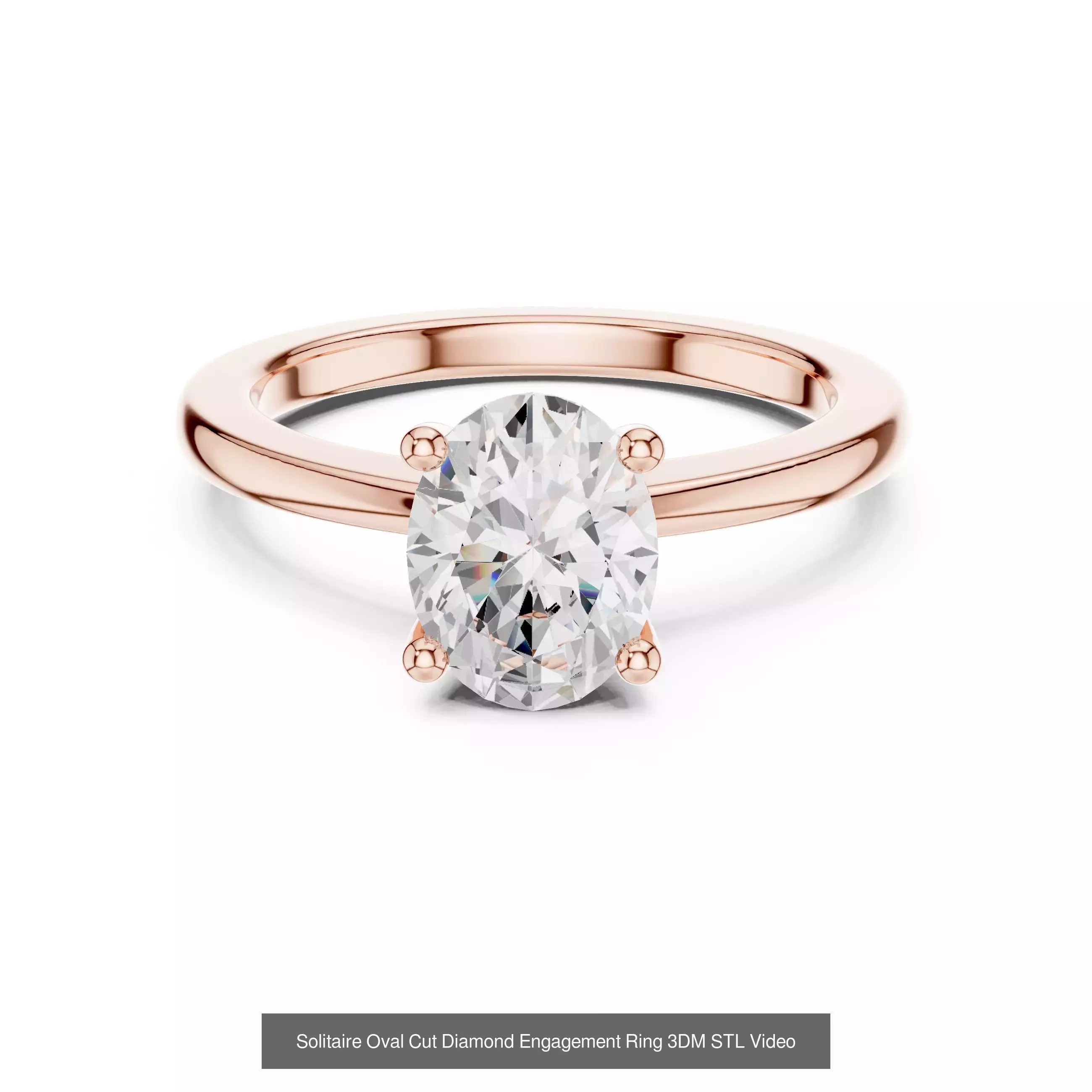 211 Oval Cut Diamond Rings 3DM STL OBJ FBX 3 Color Render Video 3D Model Collection_167