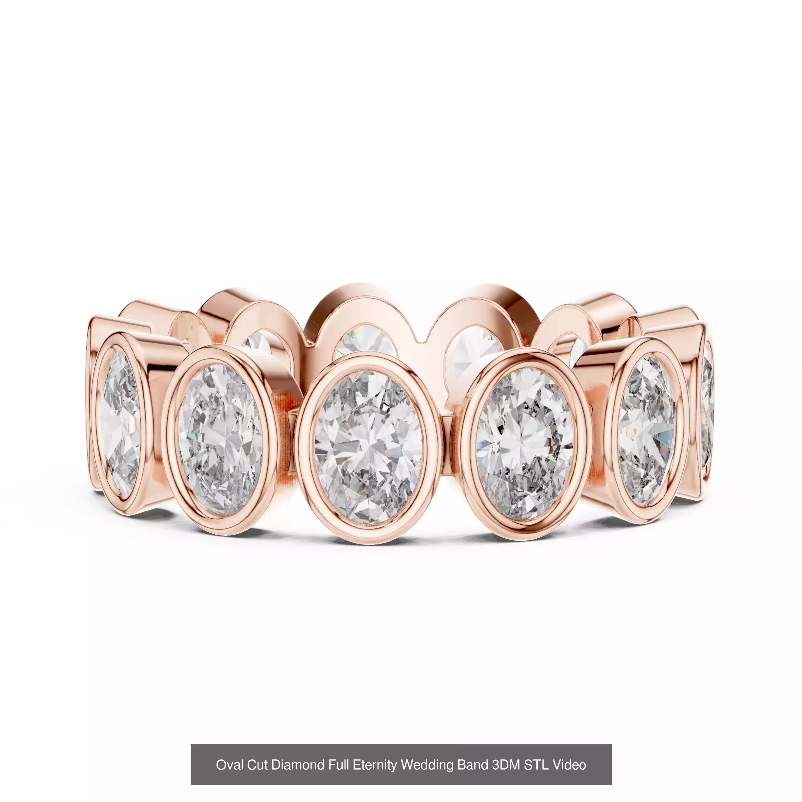 211 Oval Cut Diamond Rings 3DM STL OBJ FBX 3 Color Render Video 3D Model Collection_134