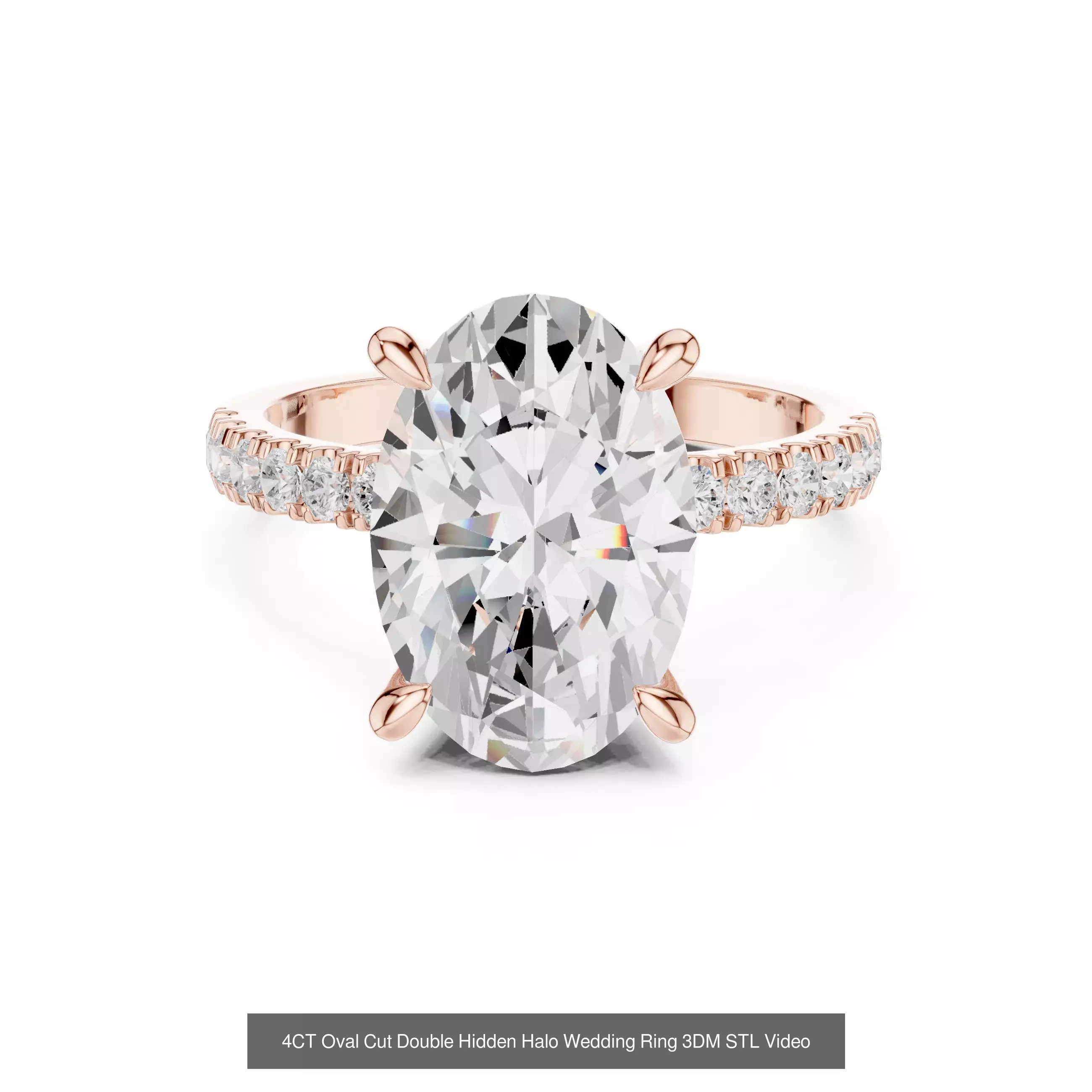 211 Oval Cut Diamond Rings 3DM STL OBJ FBX 3 Color Render Video 3D Model Collection_108