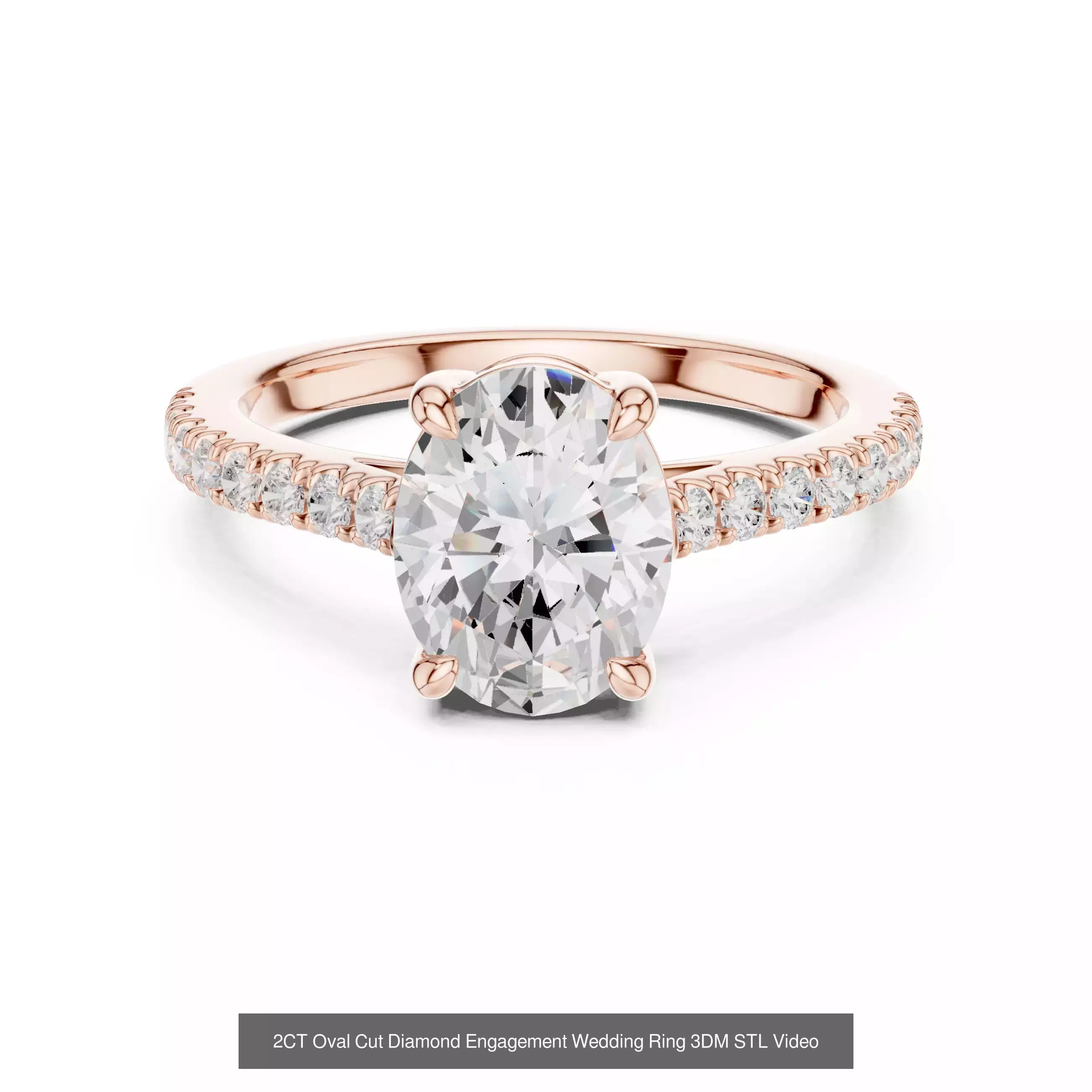 211 Oval Cut Diamond Rings 3DM STL OBJ FBX 3 Color Render Video 3D Model Collection_192