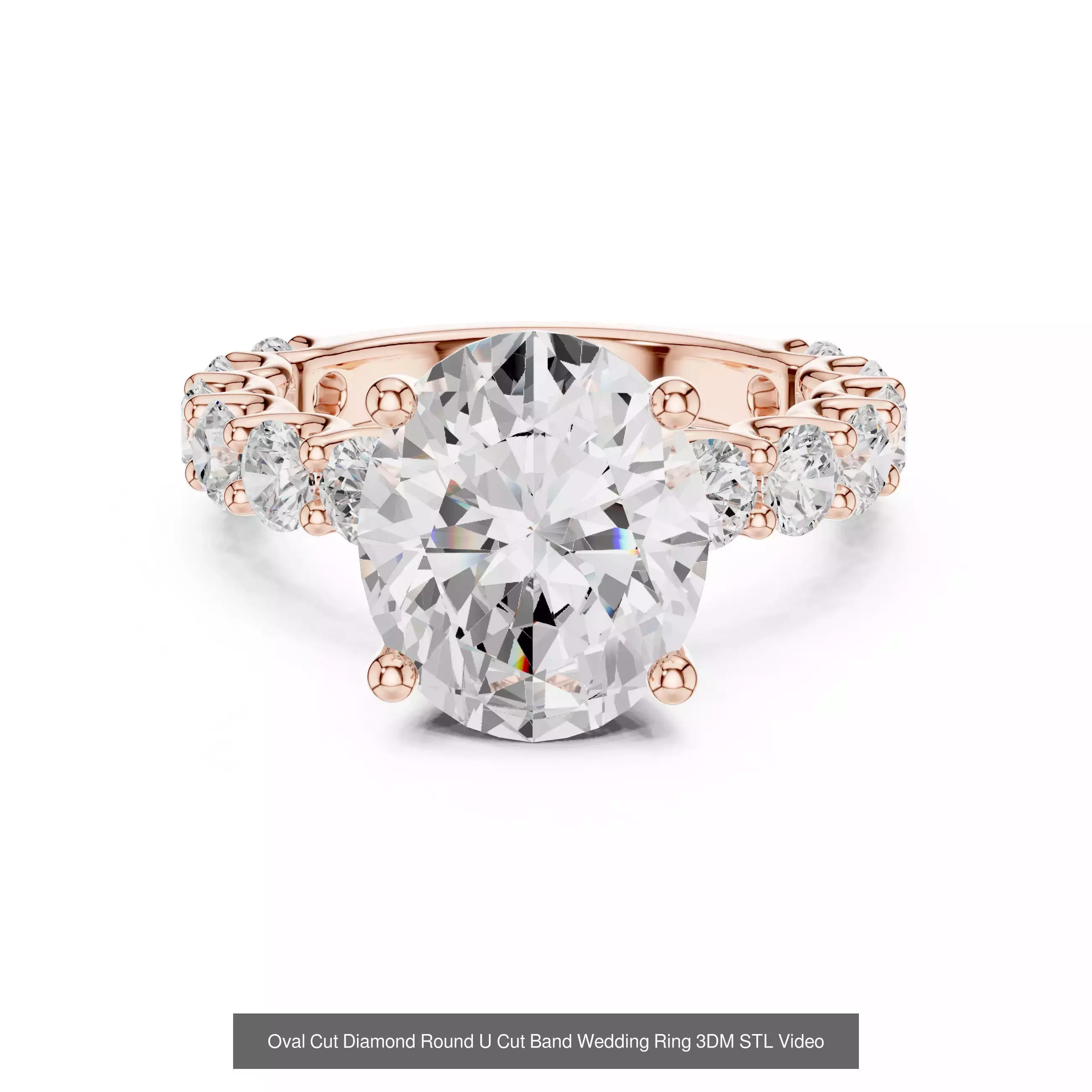 211 Oval Cut Diamond Rings 3DM STL OBJ FBX 3 Color Render Video 3D Model Collection_197