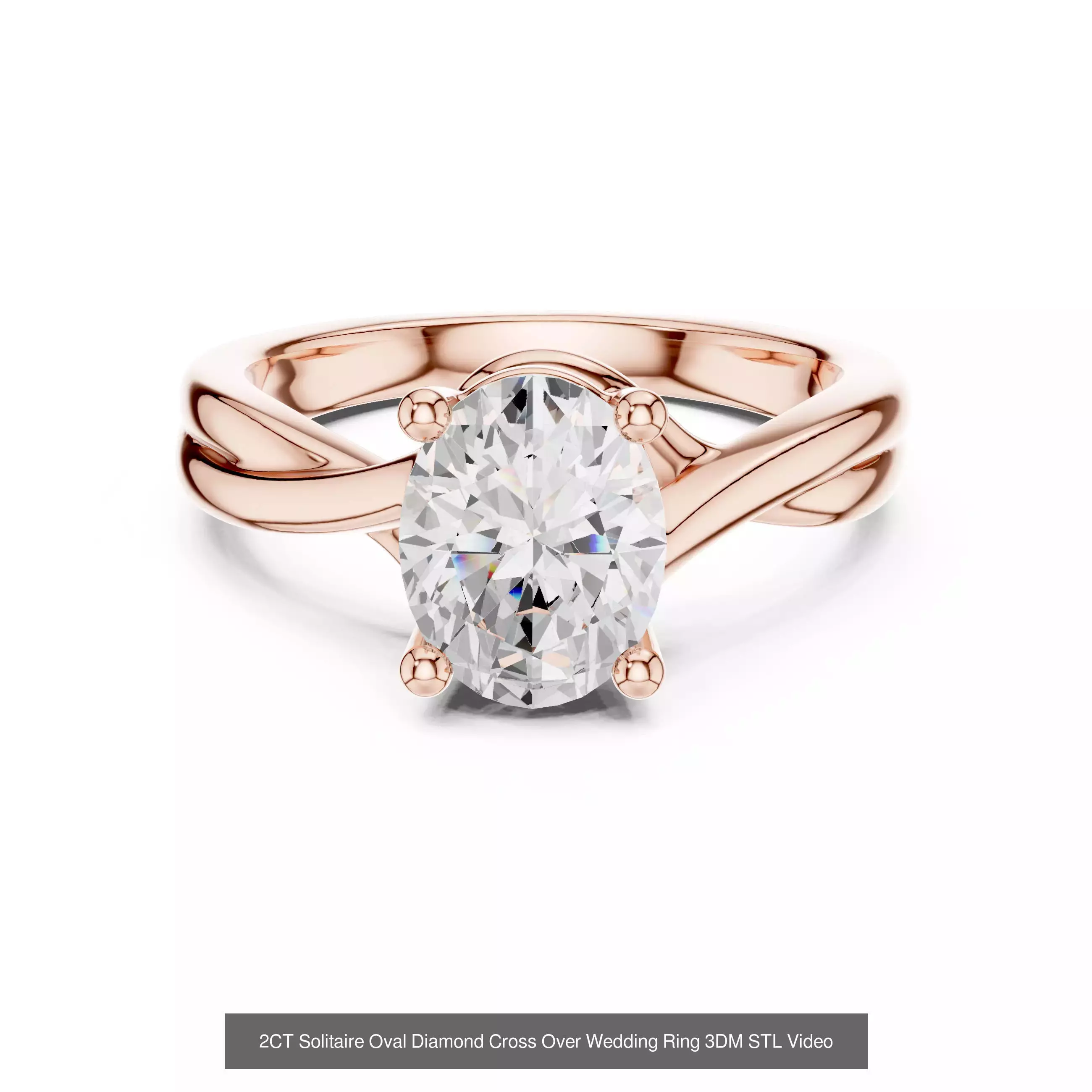 211 Oval Cut Diamond Rings 3DM STL OBJ FBX 3 Color Render Video 3D Model Collection_176