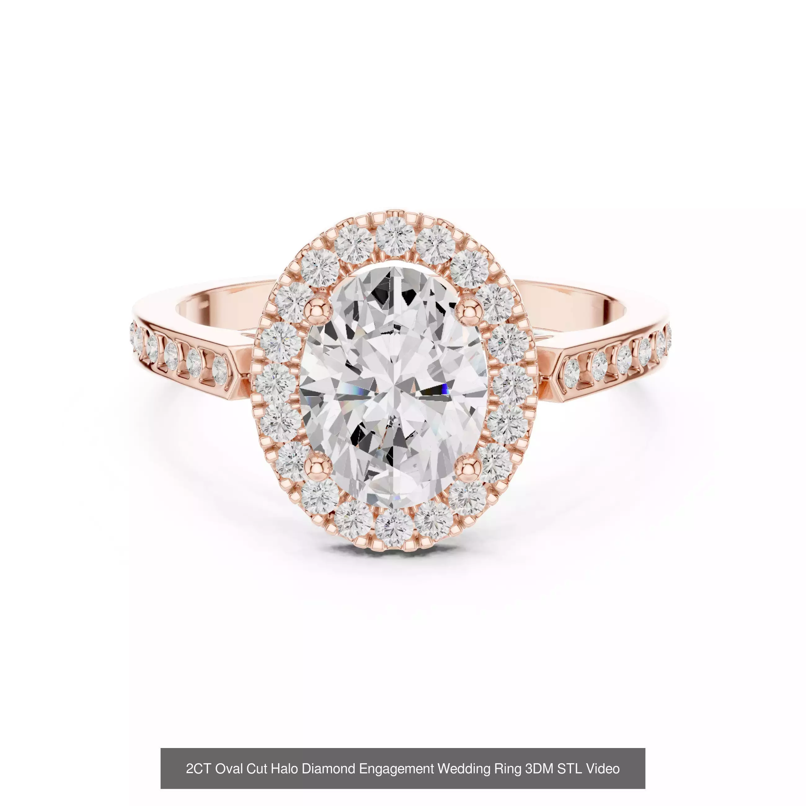 211 Oval Cut Diamond Rings 3DM STL OBJ FBX 3 Color Render Video 3D Model Collection_58