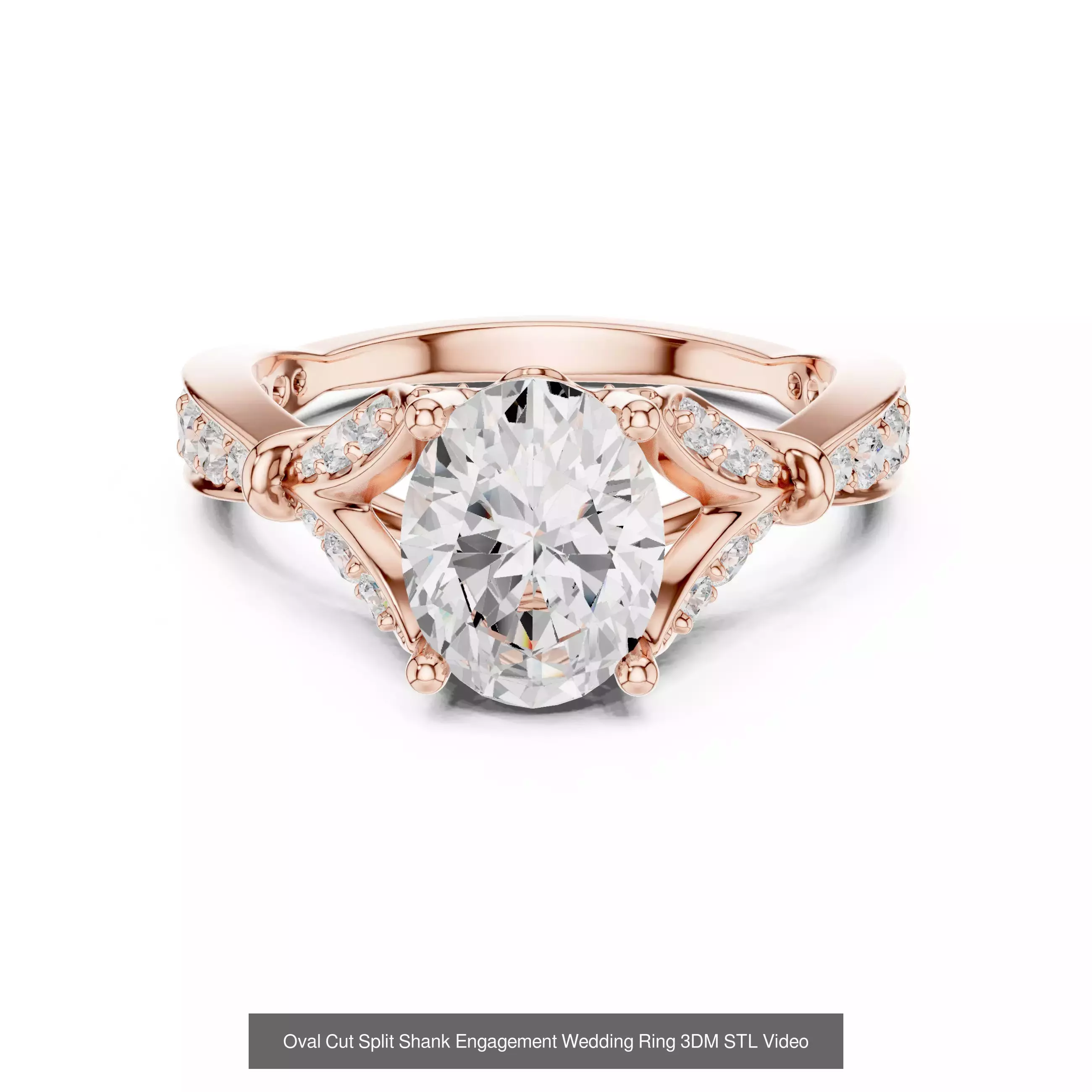 211 Oval Cut Diamond Rings 3DM STL OBJ FBX 3 Color Render Video 3D Model Collection_32