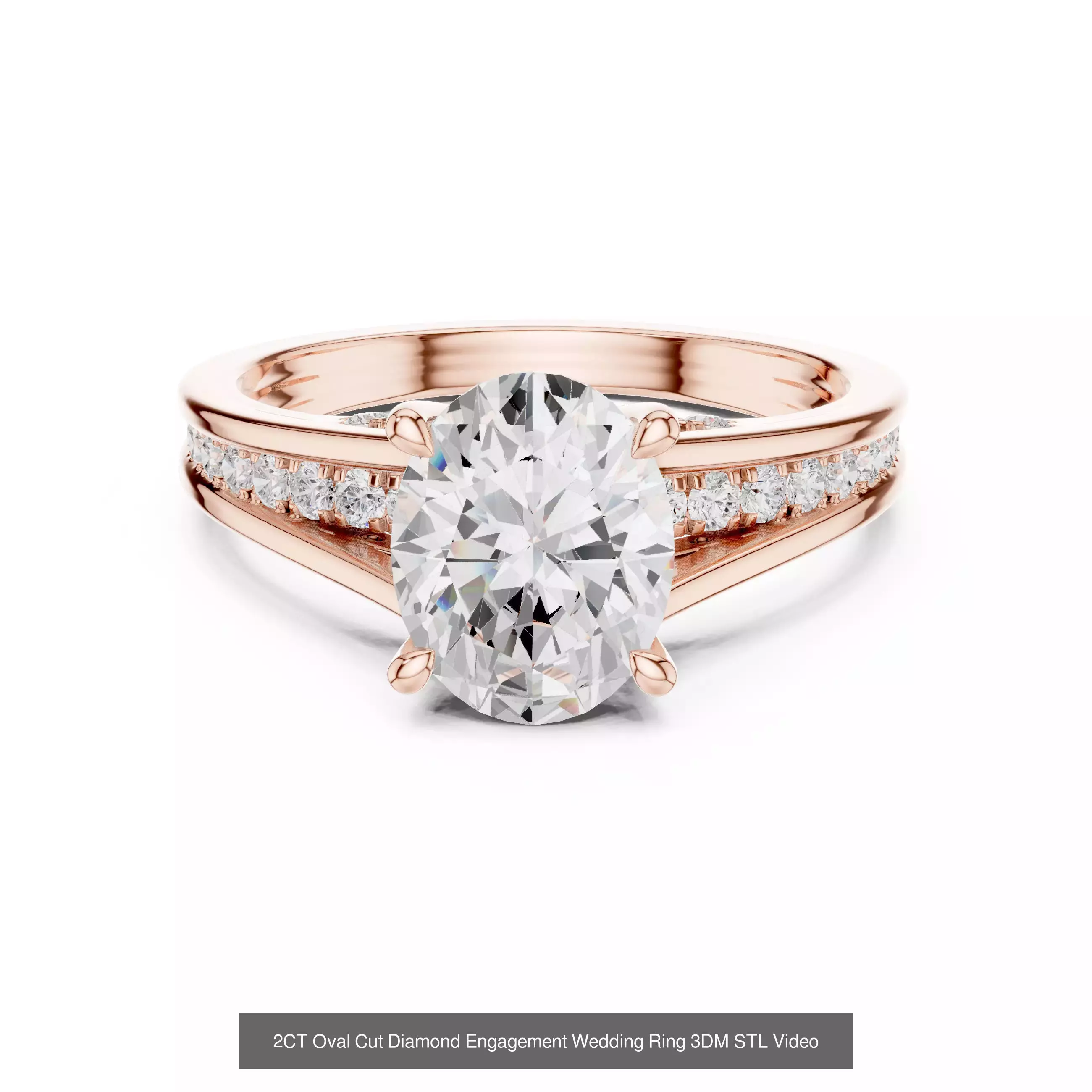 211 Oval Cut Diamond Rings 3DM STL OBJ FBX 3 Color Render Video 3D Model Collection_207