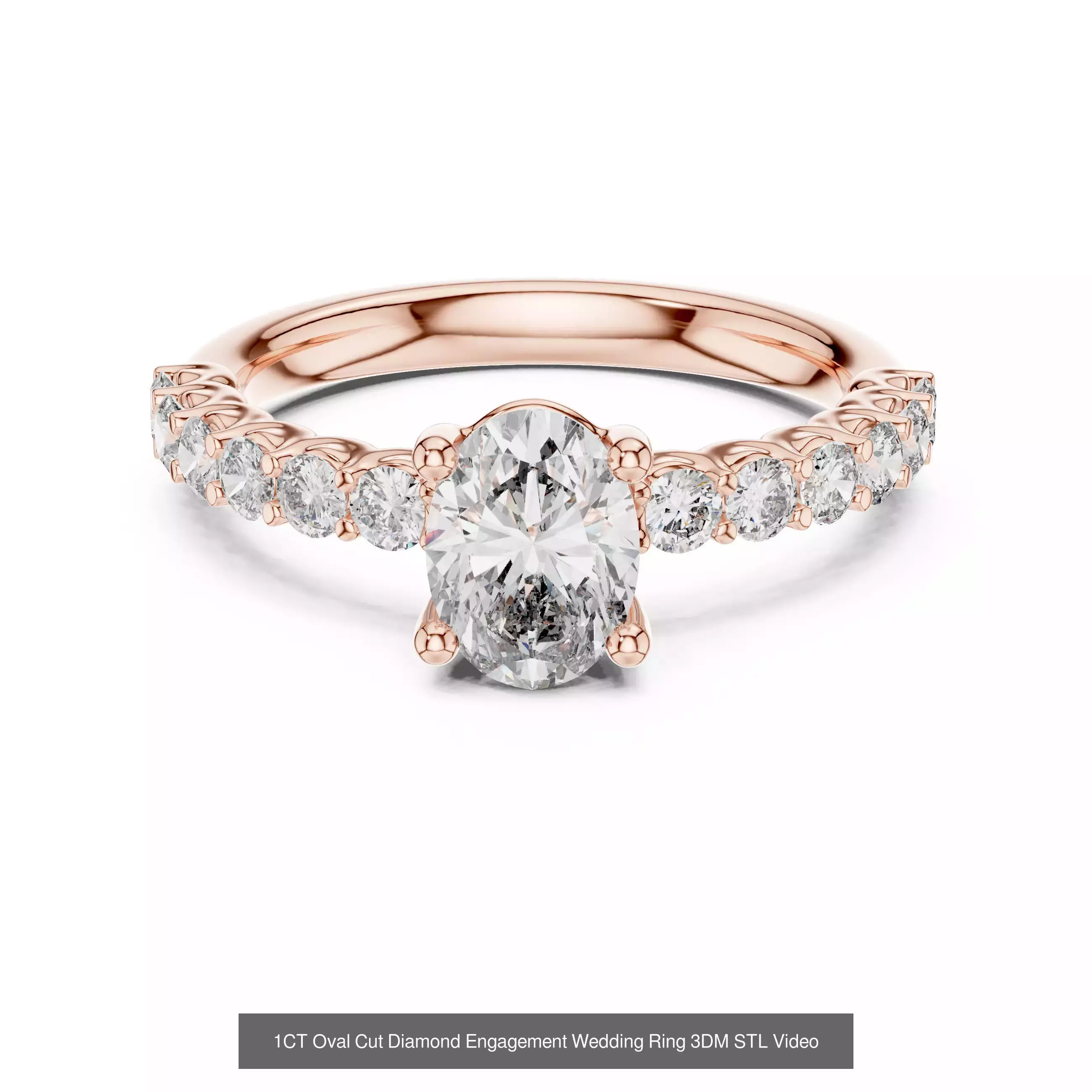 211 Oval Cut Diamond Rings 3DM STL OBJ FBX 3 Color Render Video 3D Model Collection_47