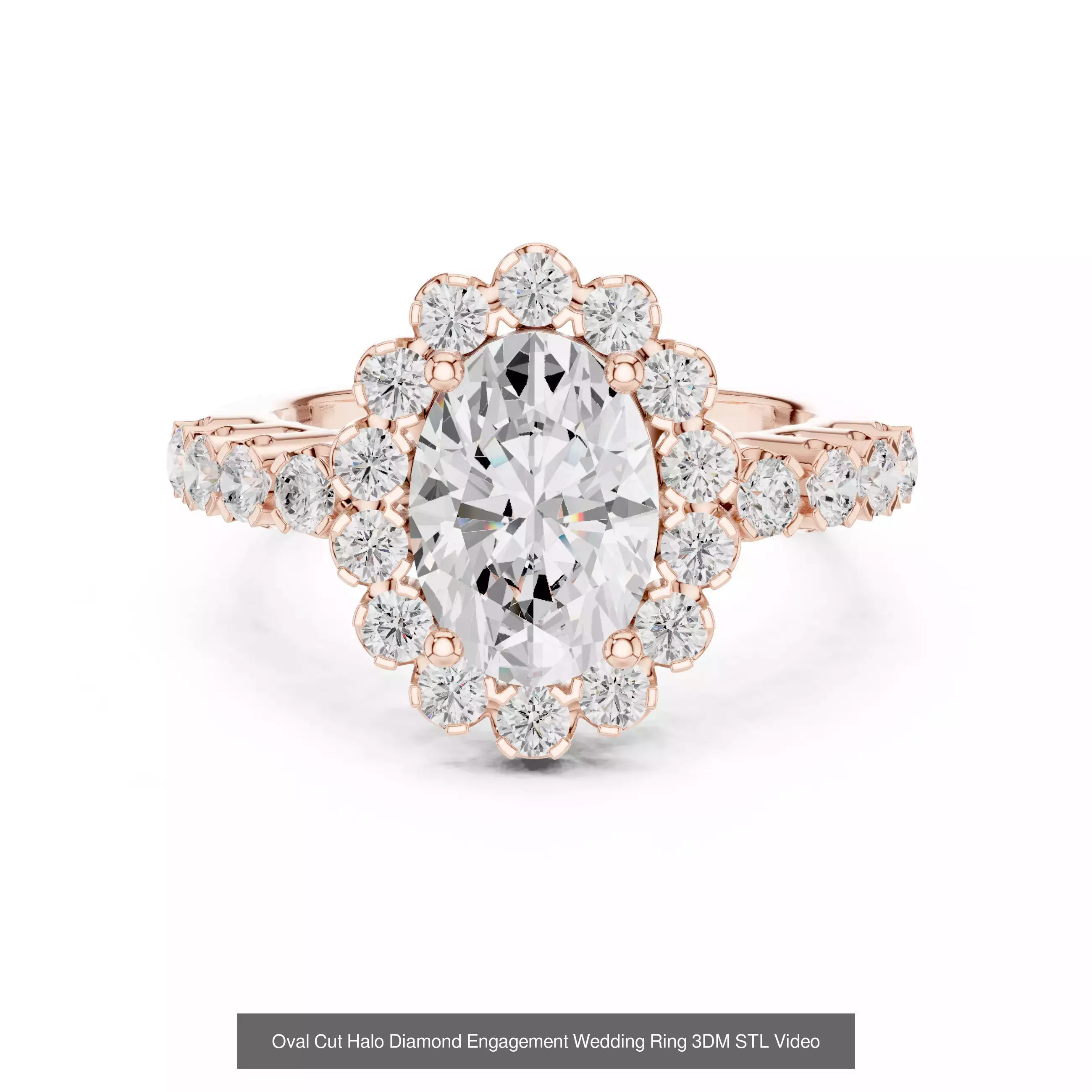 211 Oval Cut Diamond Rings 3DM STL OBJ FBX 3 Color Render Video 3D Model Collection_77