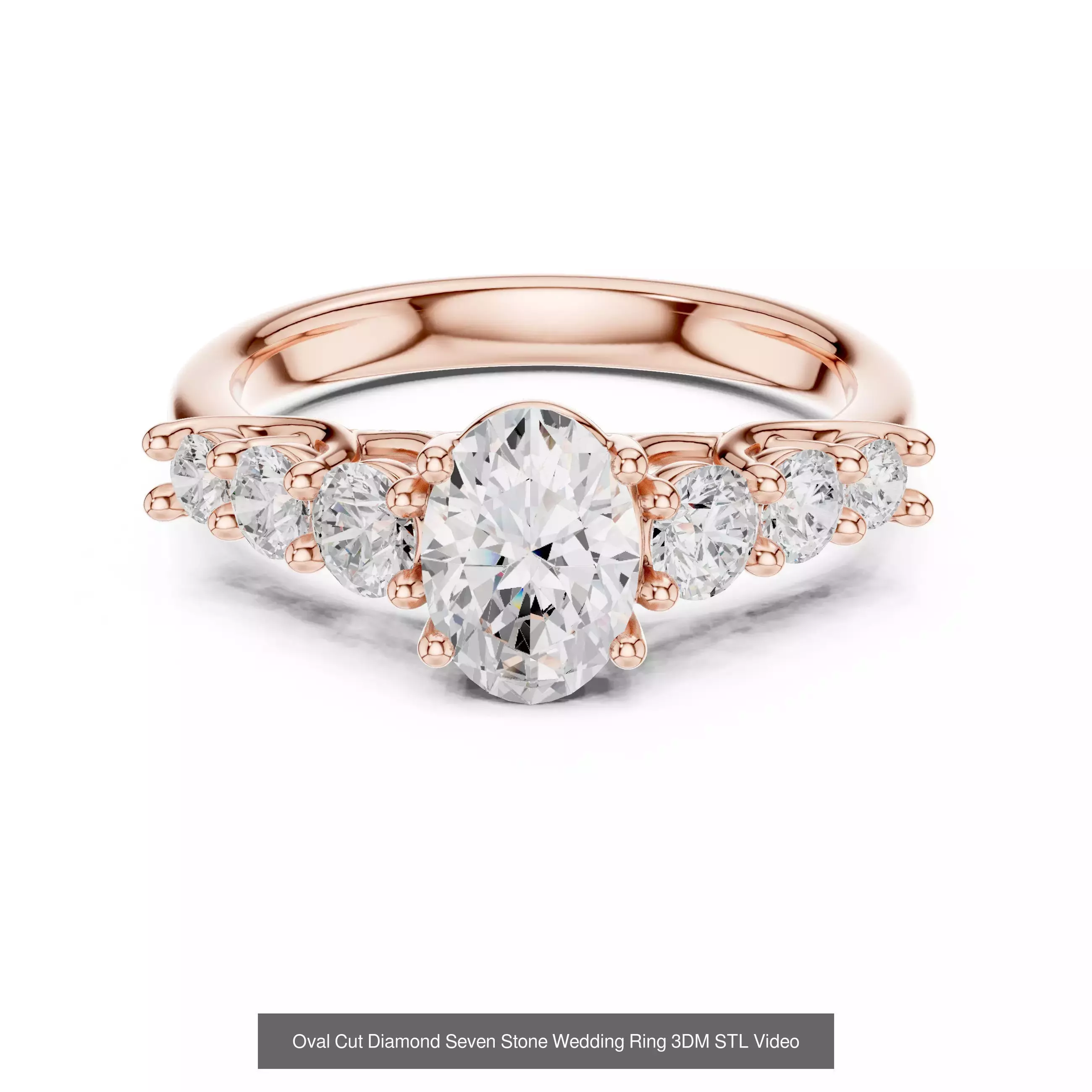 211 Oval Cut Diamond Rings 3DM STL OBJ FBX 3 Color Render Video 3D Model Collection_61