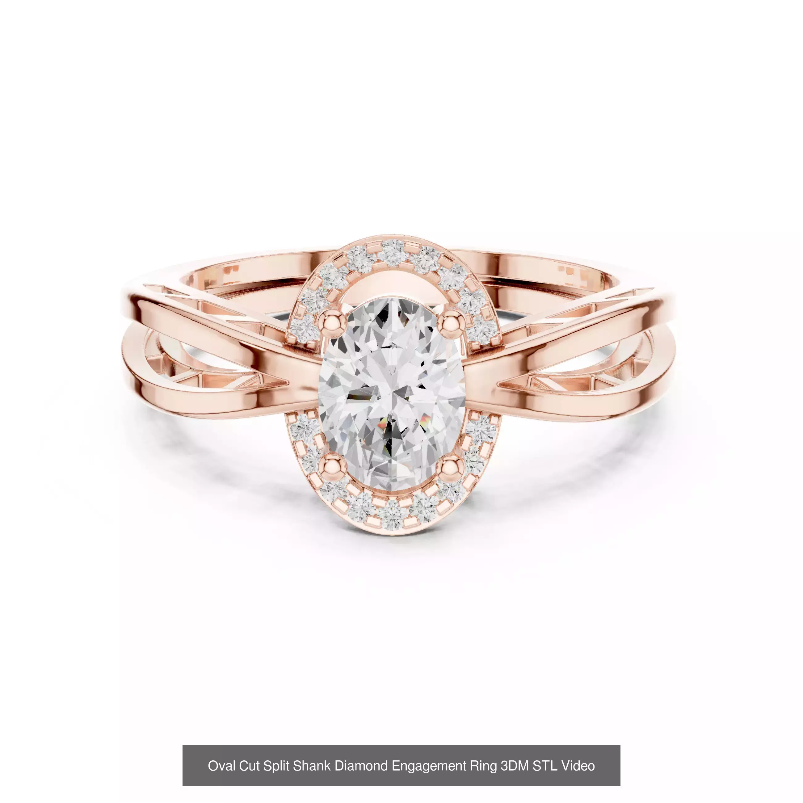 211 Oval Cut Diamond Rings 3DM STL OBJ FBX 3 Color Render Video 3D Model Collection_140