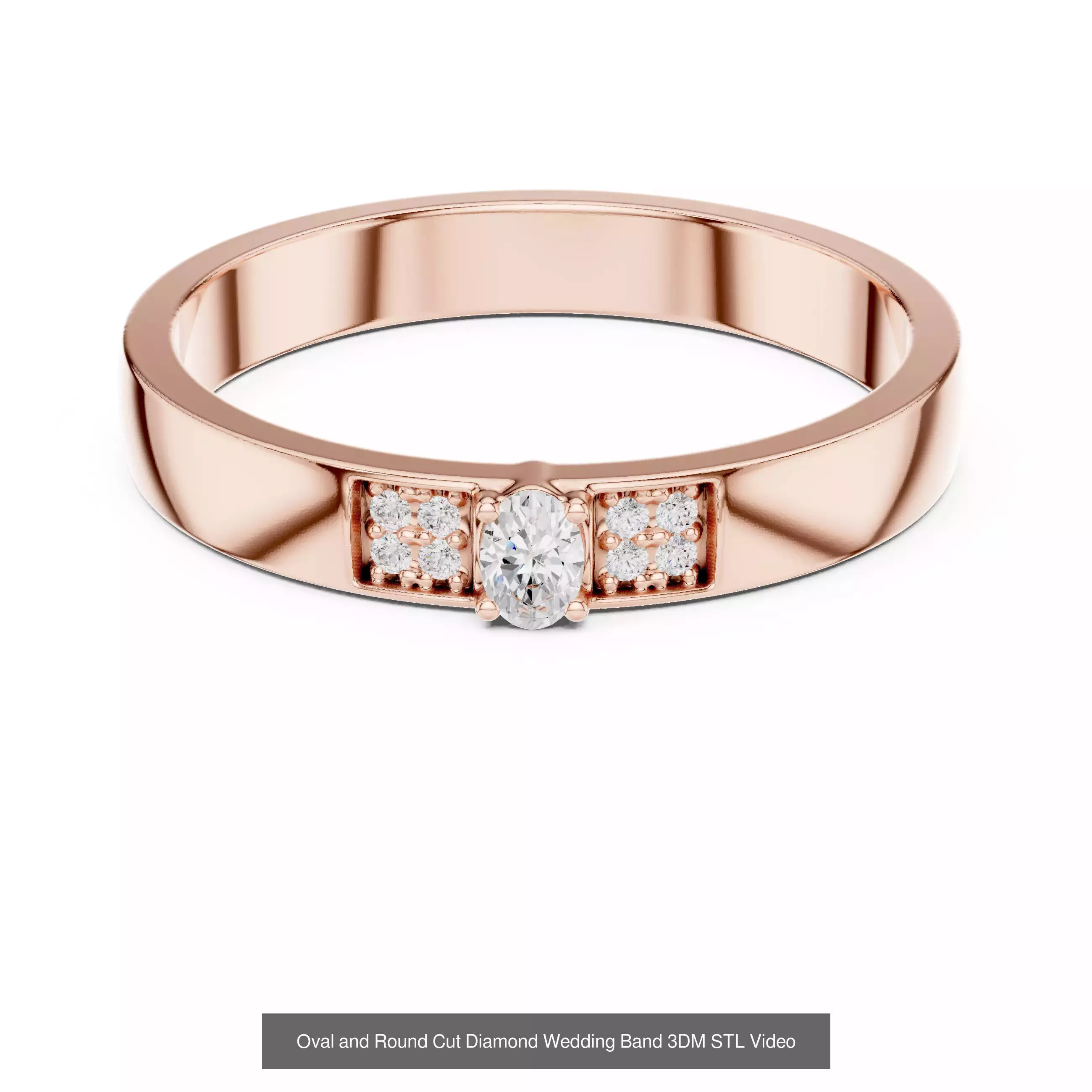 211 Oval Cut Diamond Rings 3DM STL OBJ FBX 3 Color Render Video 3D Model Collection_87