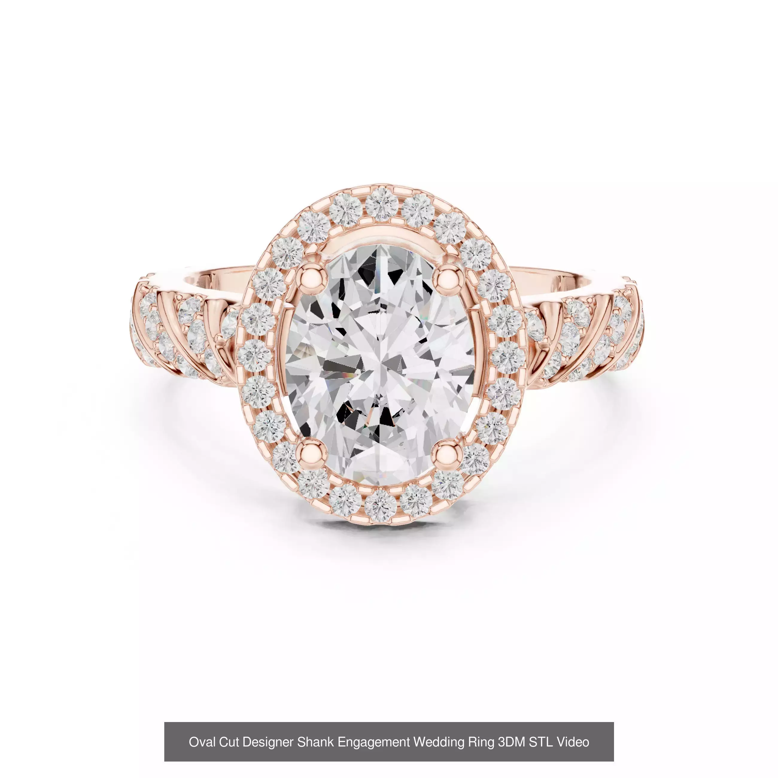 211 Oval Cut Diamond Rings 3DM STL OBJ FBX 3 Color Render Video 3D Model Collection_80