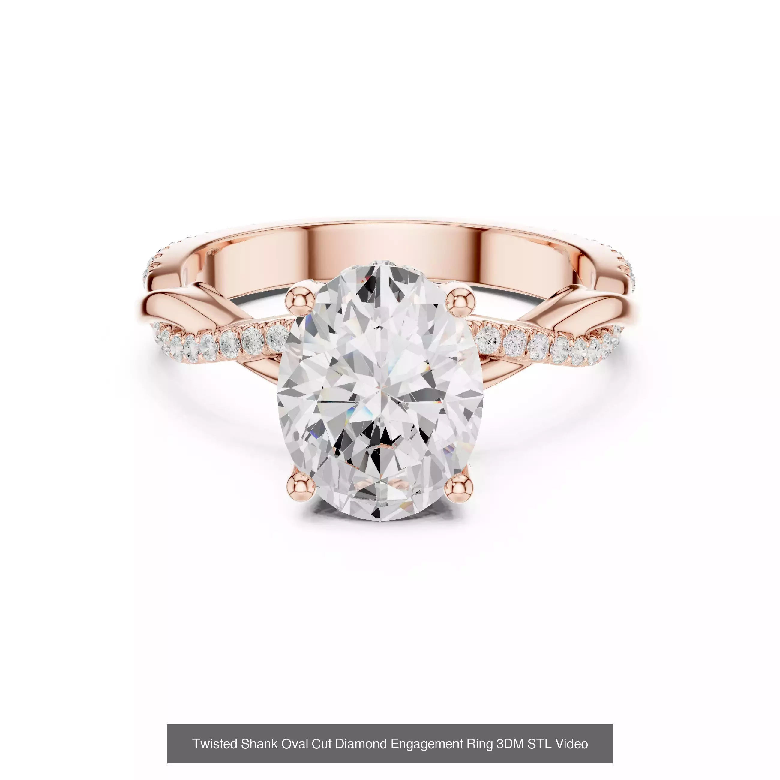 211 Oval Cut Diamond Rings 3DM STL OBJ FBX 3 Color Render Video 3D Model Collection_198