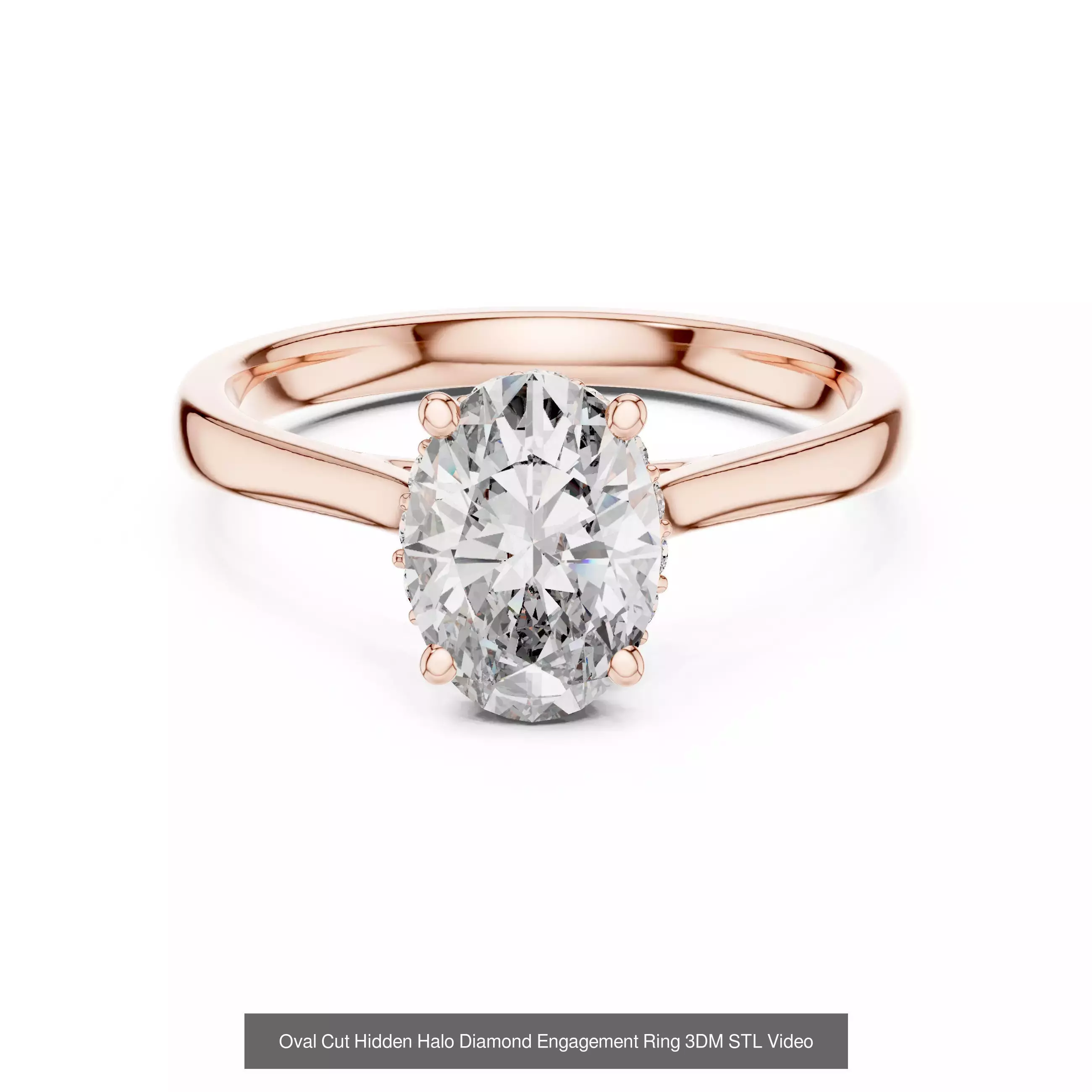 211 Oval Cut Diamond Rings 3DM STL OBJ FBX 3 Color Render Video 3D Model Collection_88