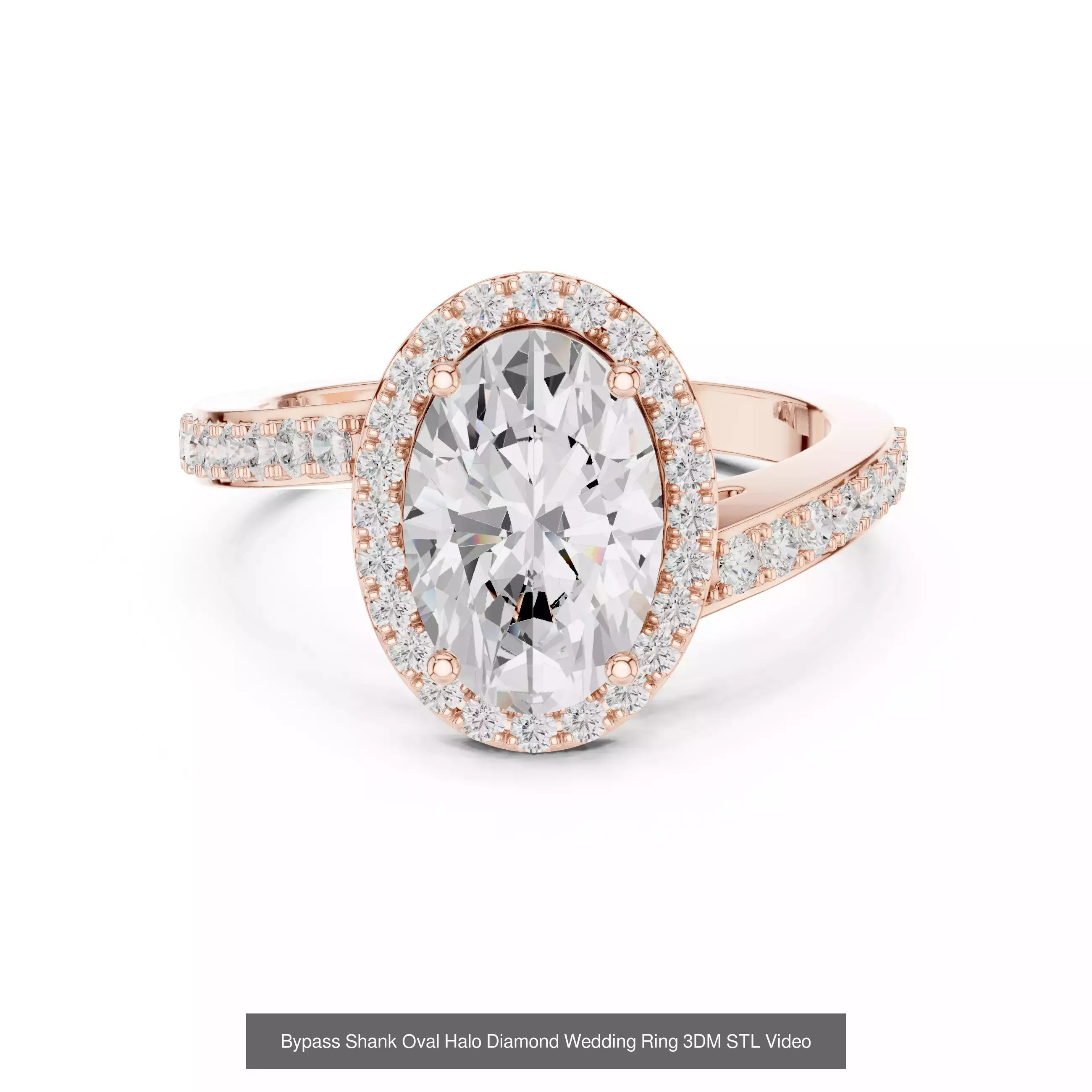 211 Oval Cut Diamond Rings 3DM STL OBJ FBX 3 Color Render Video 3D Model Collection_84