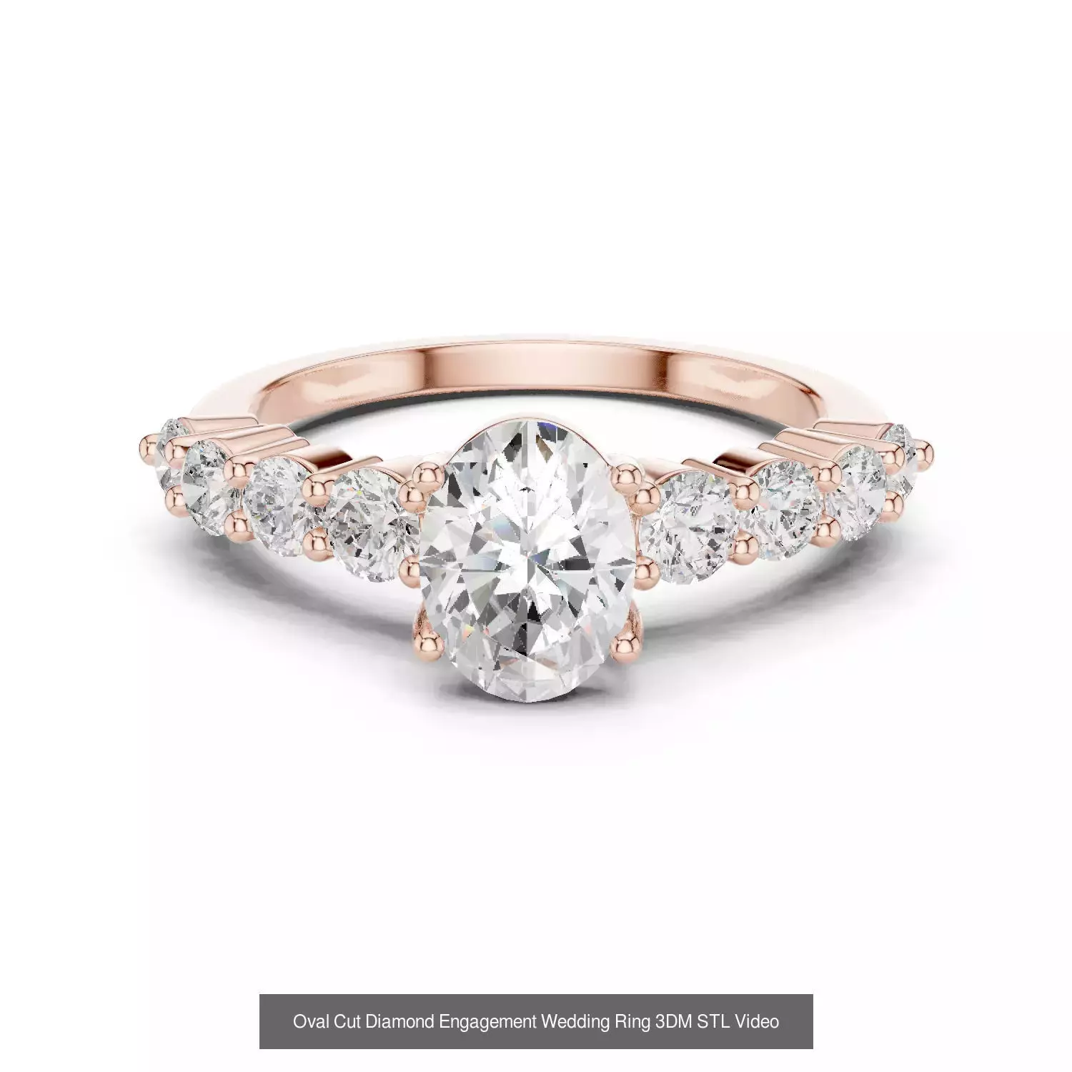 211 Oval Cut Diamond Rings 3DM STL OBJ FBX 3 Color Render Video 3D Model Collection_40